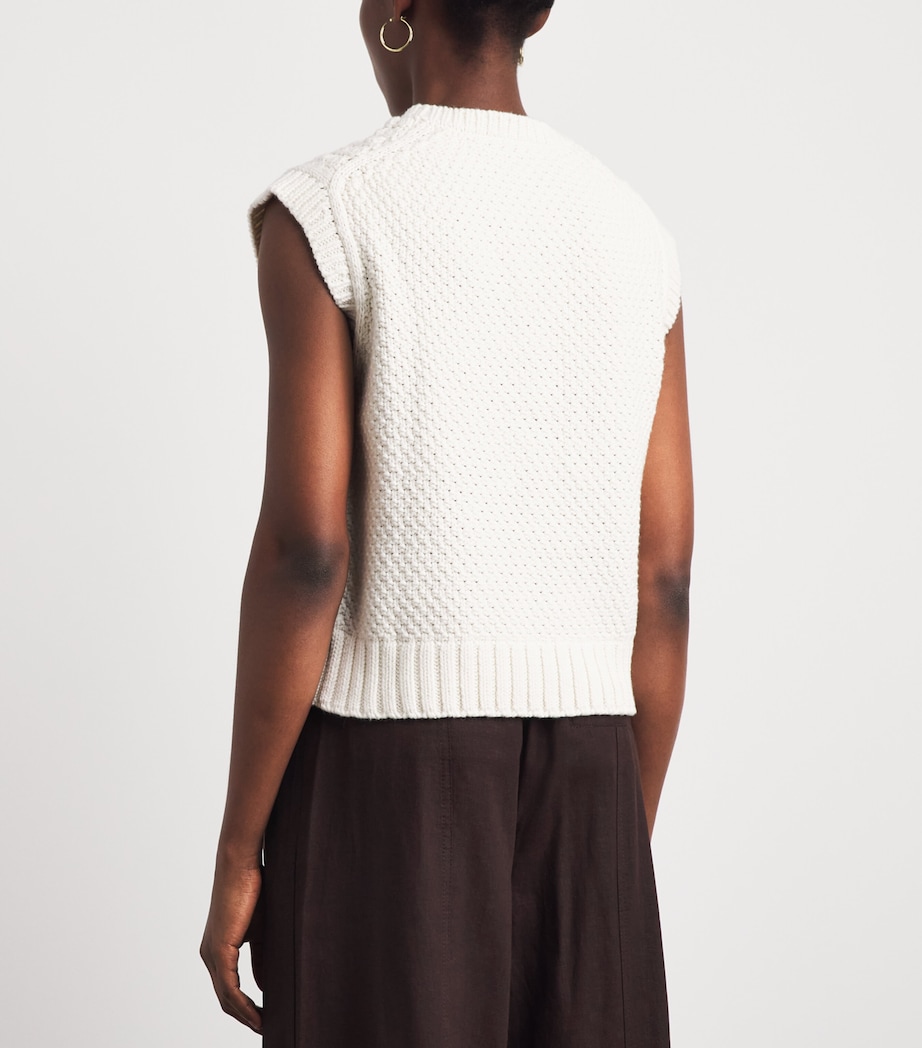 ME+EM Womens Organic Cotton-Merino Wool Vest Cream Image 5