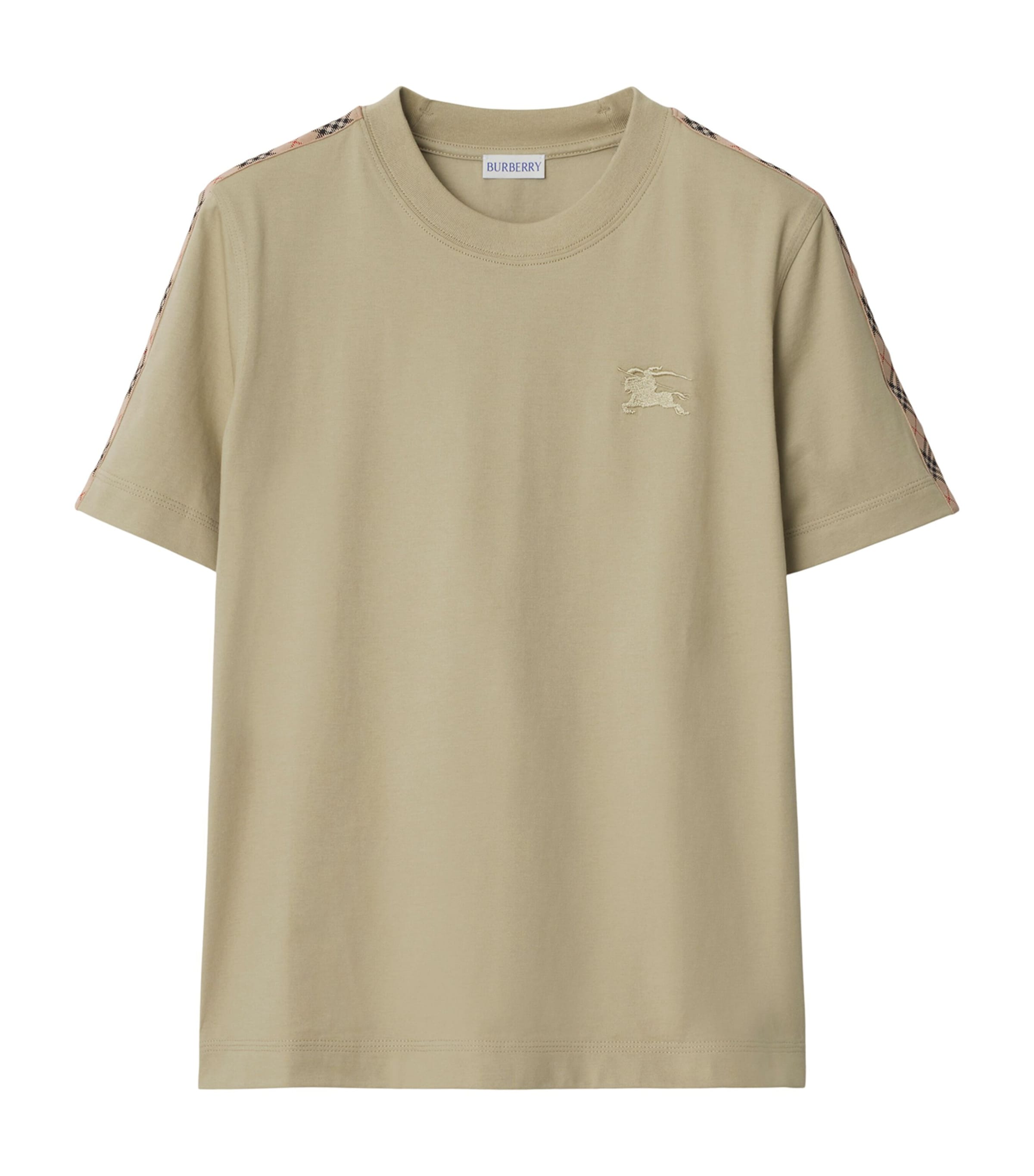 Burberry Check-trim Ekd T-shirt In Brown