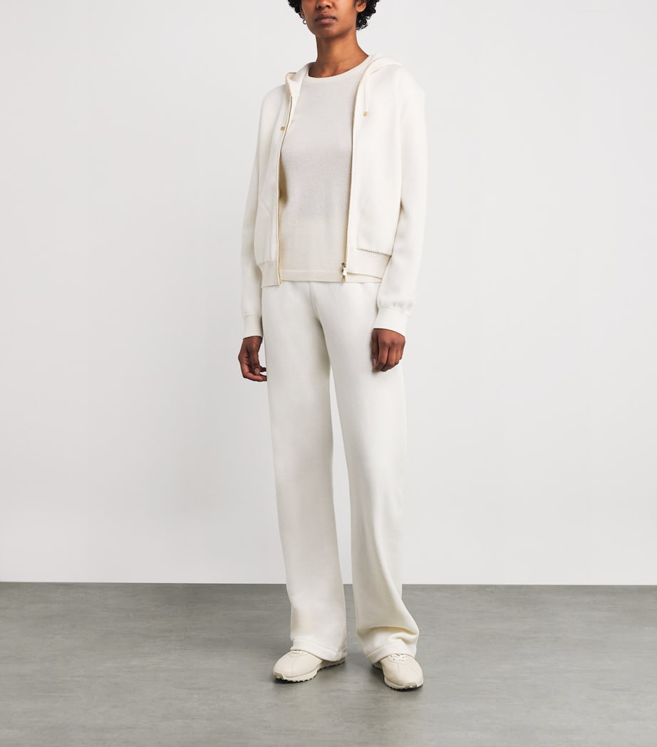 Cashmere-Cotton Blend Zip-Up Hoodie PANNA Image 2