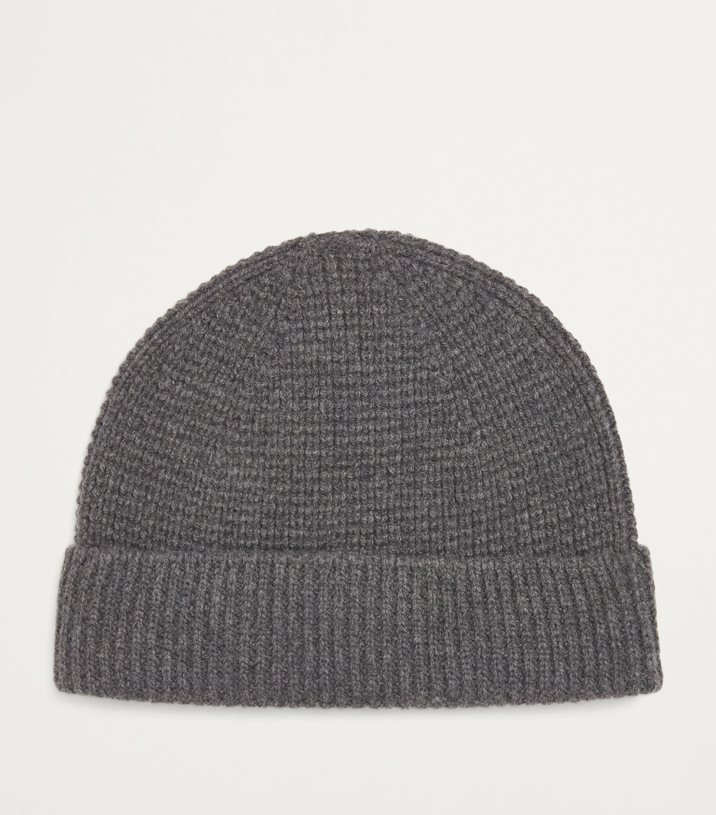 Sunspel Wool-Cashmere Waffle Beanie Gyad Charcoal Melang Image 2