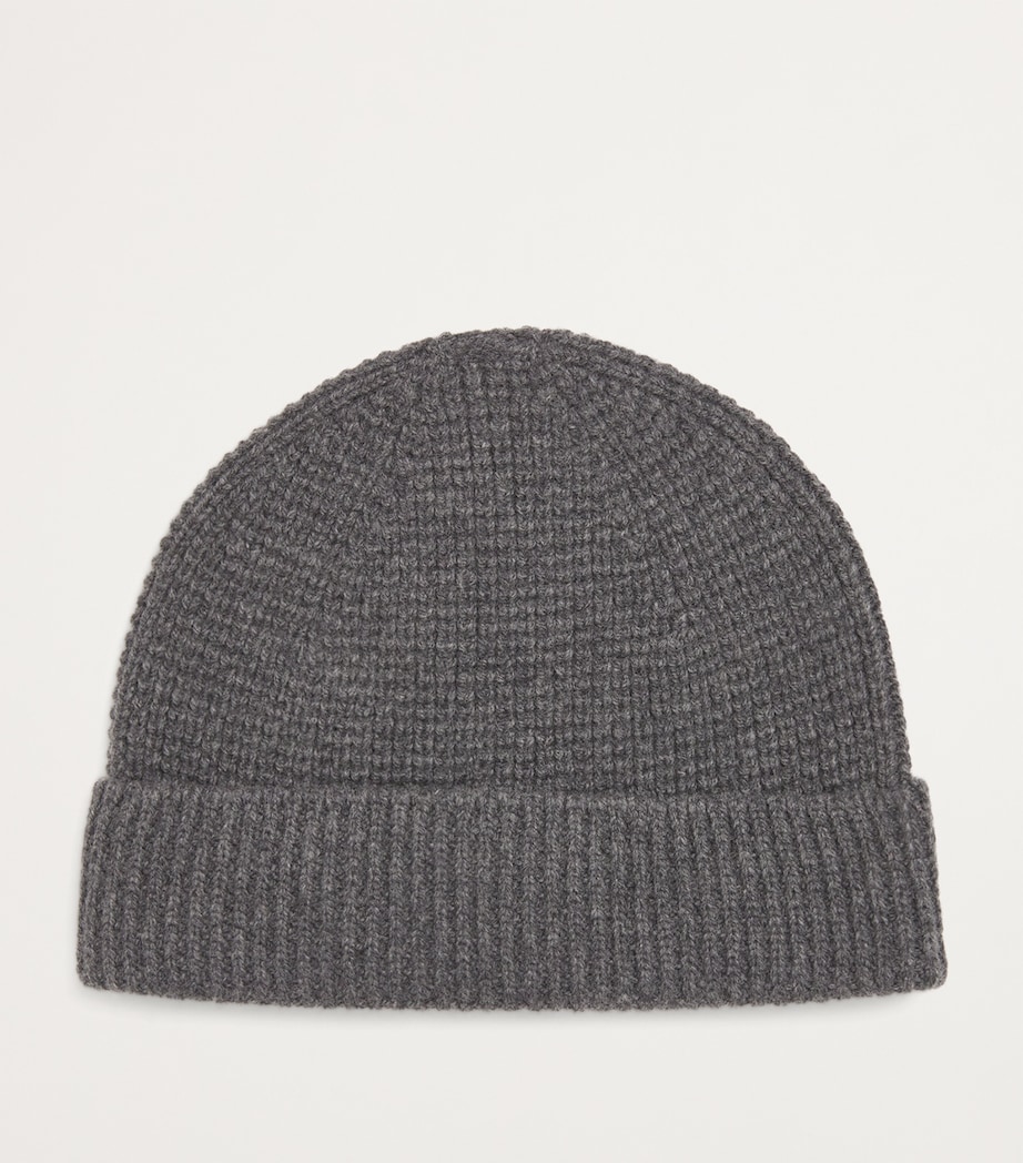 Wool-Cashmere Waffle Beanie GYAD CHARCOAL MELANG Image 2