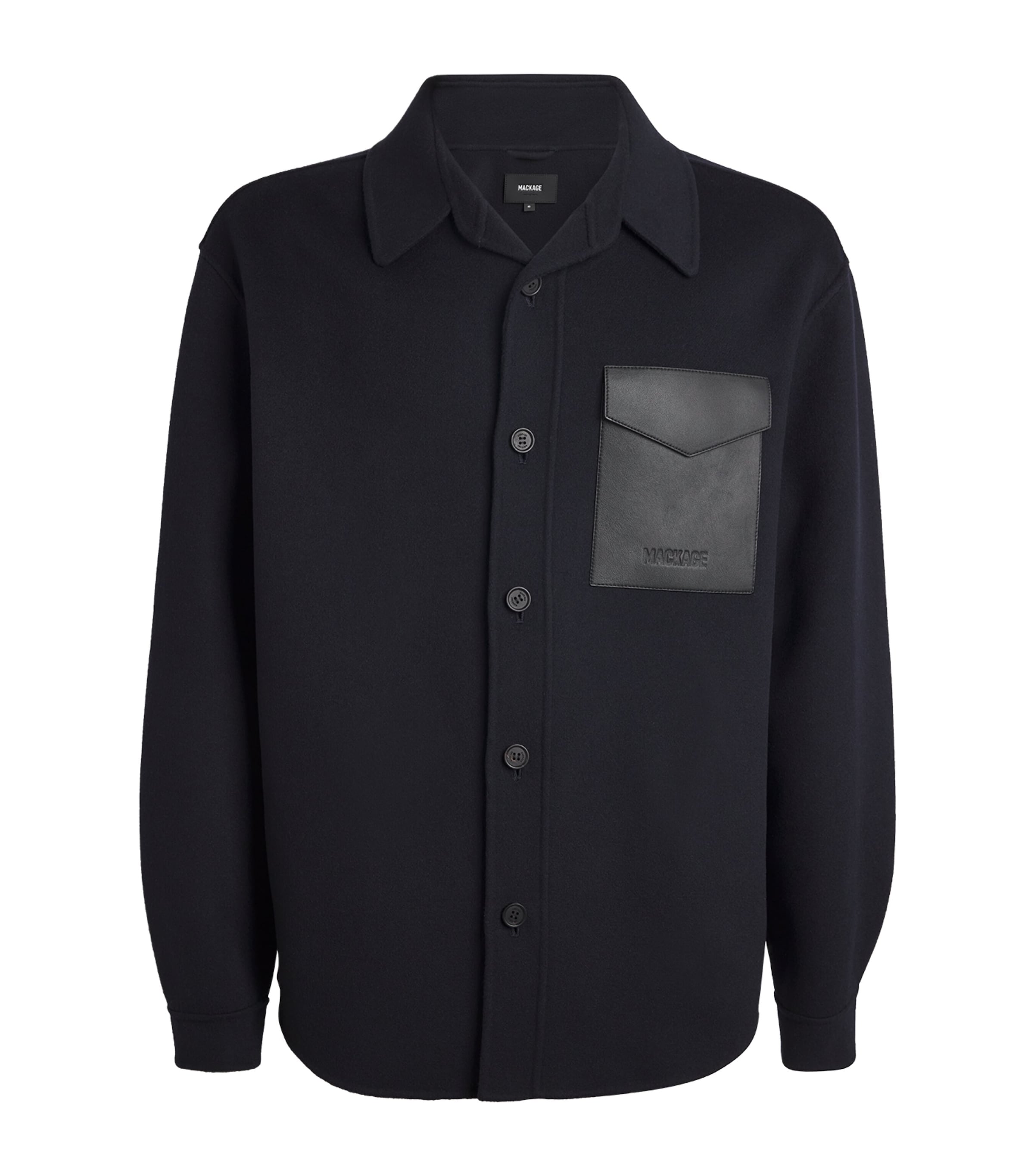 Mackage Wool Emmanuel Overshirt In Navy