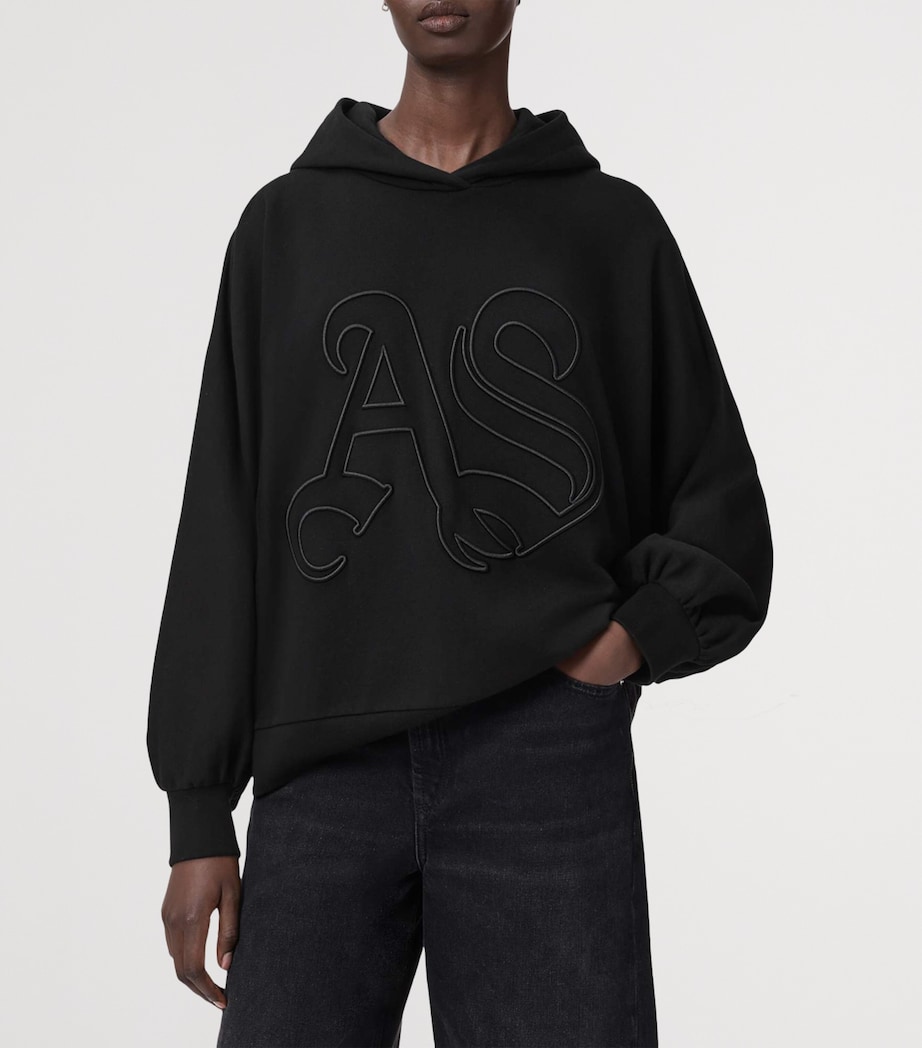 AllSaints Womens Cotton Artia Hoodie Black Image 3