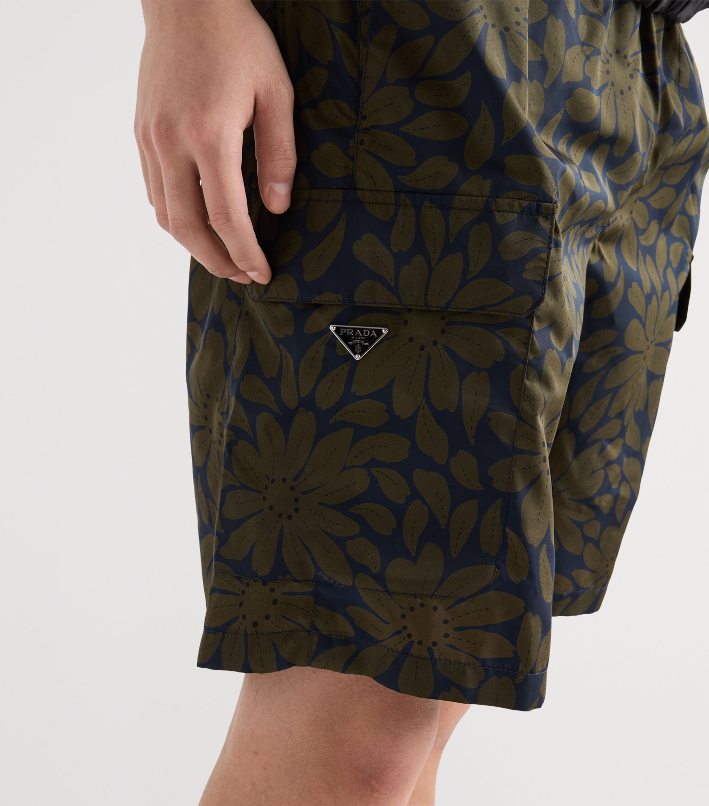 Prada Mens Re-Nylon Floral Swim Shorts Image 5