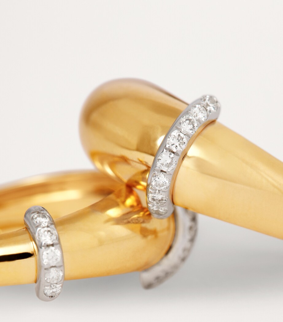 L'ATELIER NAWBAR Yellow Gold and Diamond LOT N*91 Hoop Earrings Yellow Gold Image 6