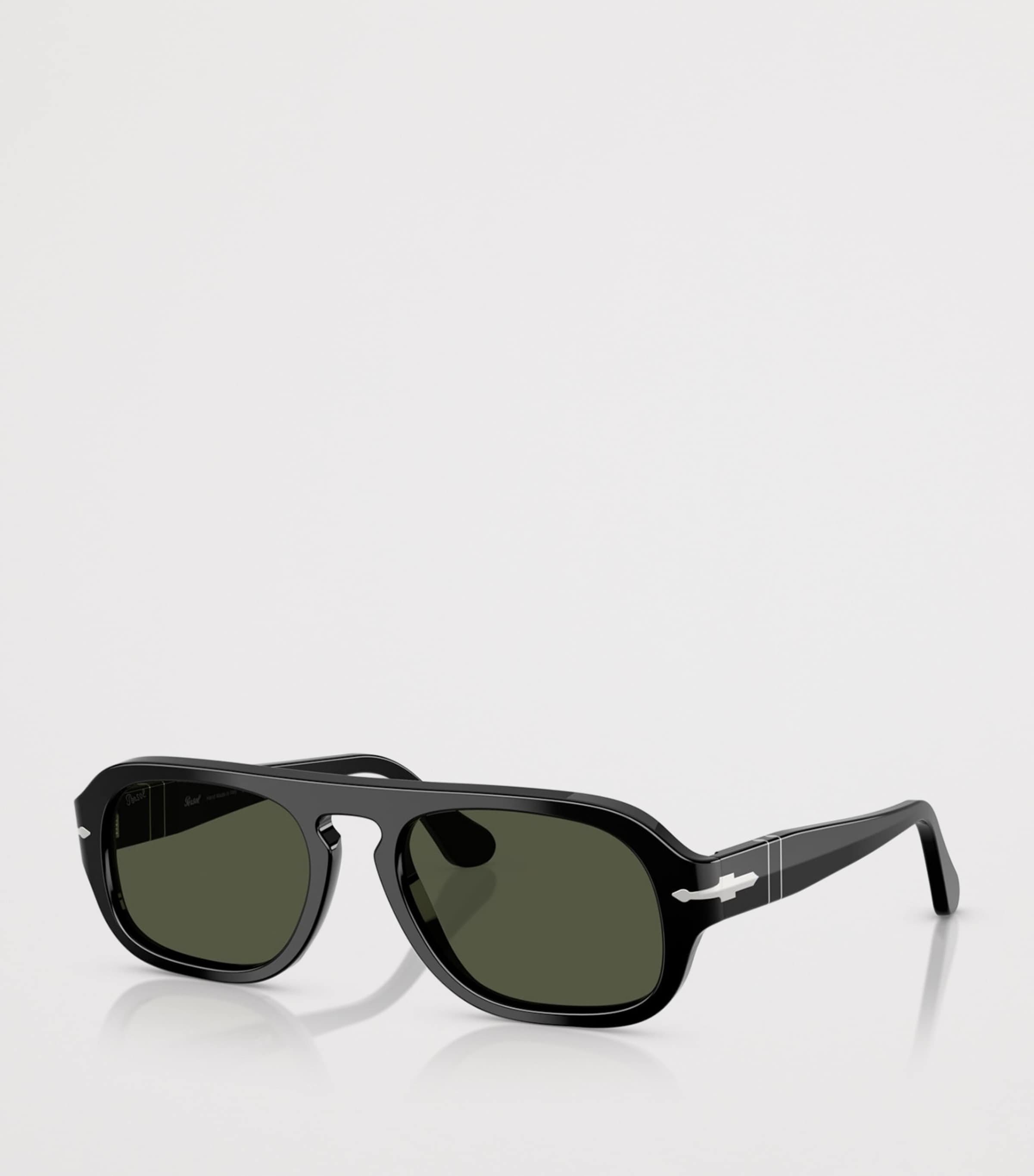 Persol Square Pilot Sunglasses Black Image 2