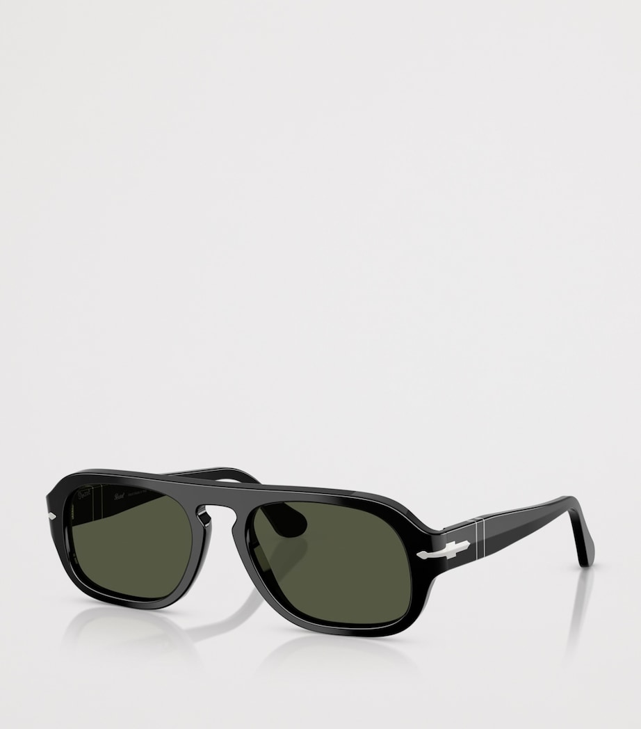 Persol Square Pilot Sunglasses Black Image 2