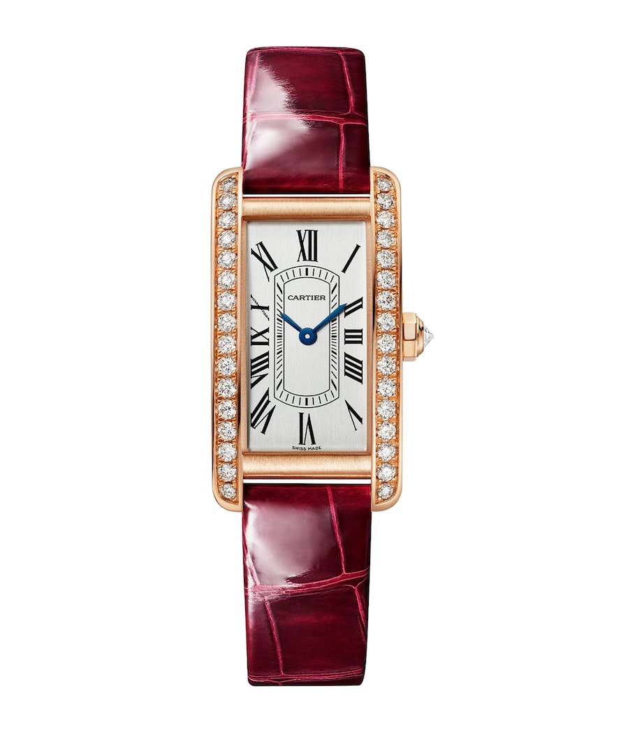 Cartier Small Rose Gold and Diamond Tank Américaine Watch 35mm