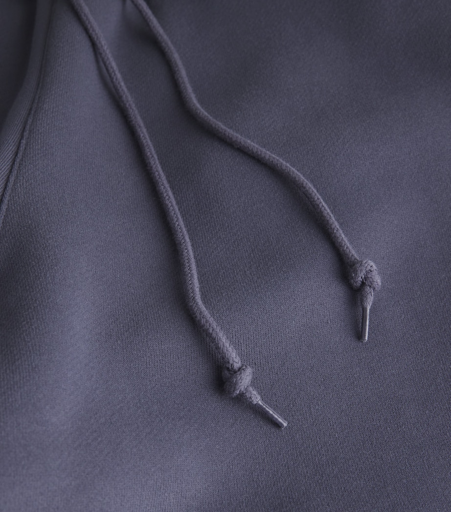 Cotton Raw Hem Wide-Leg Sweatpants SMOKE BLUE Image 5