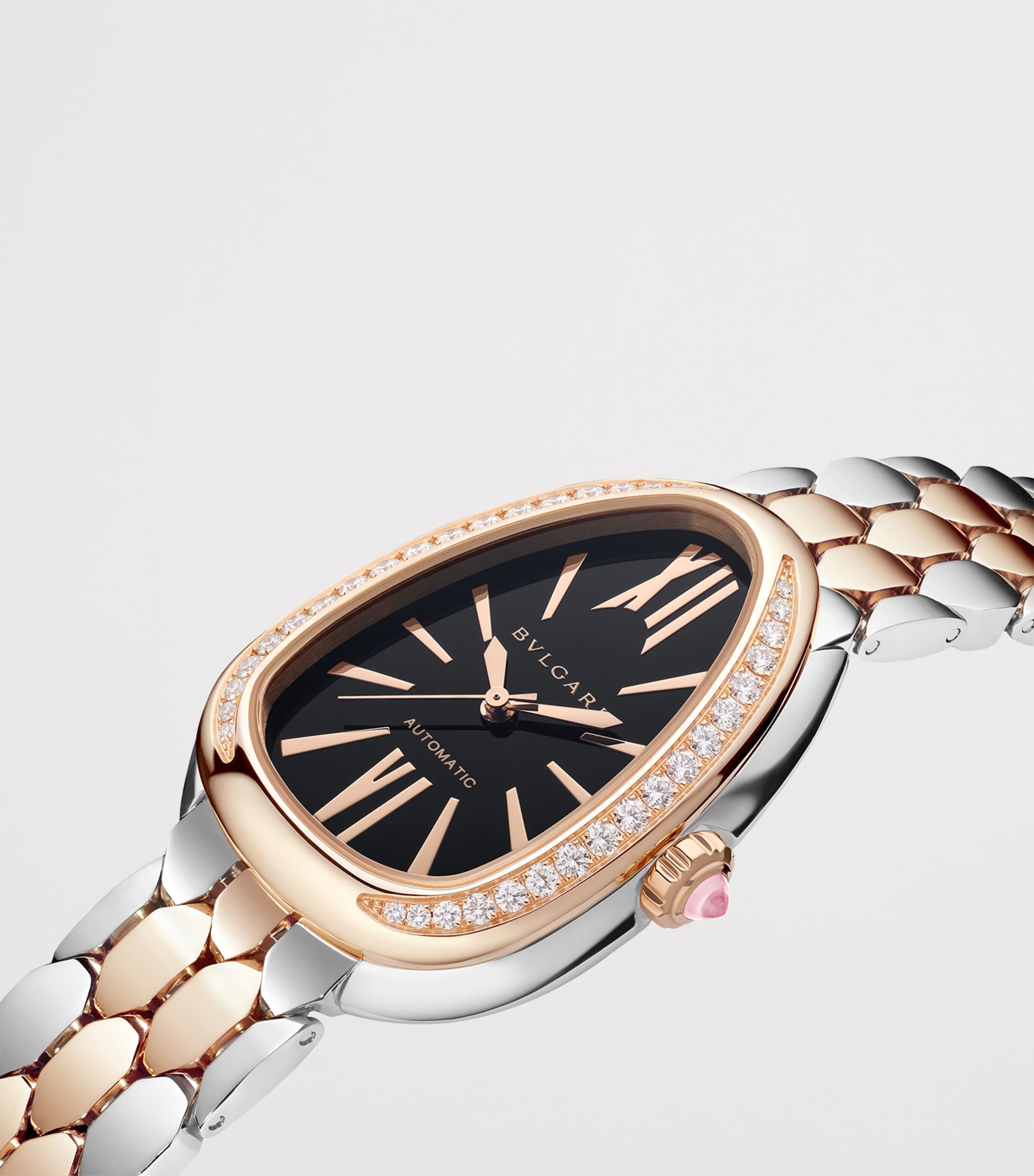 Bvlgari Rose Gold, Stainless Steel and Diamond Serpenti Seduttori Watch 34mm Black Image 5