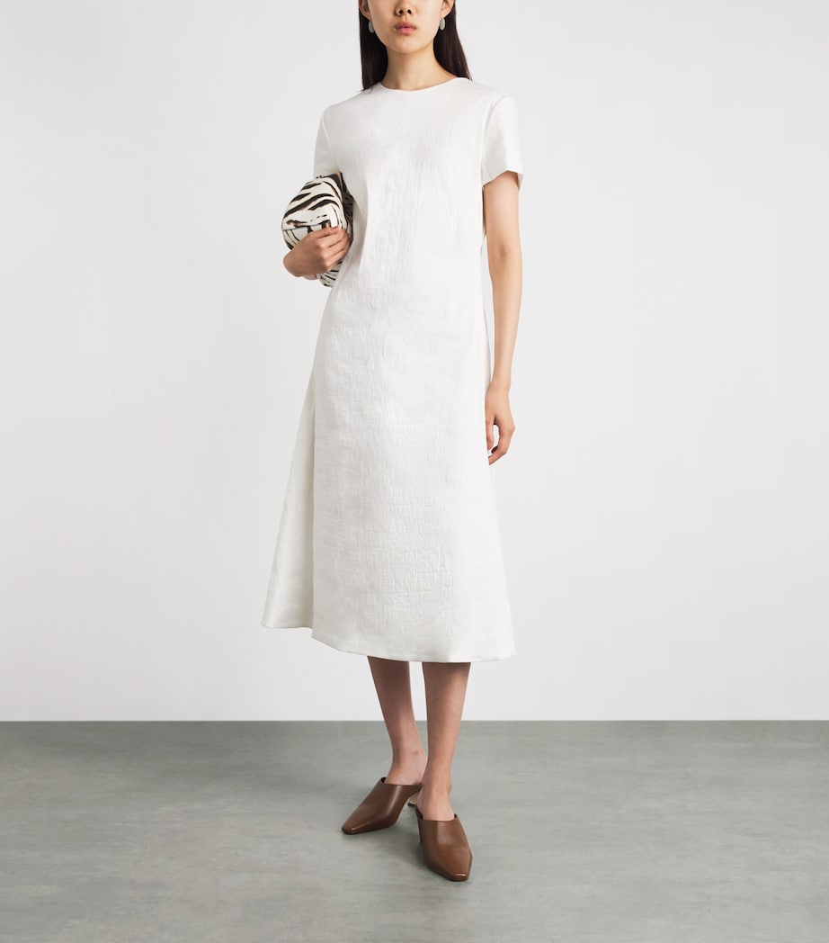 Brandon Maxwell Womens Linen-Blend Ridley Mini Dress White Image 2