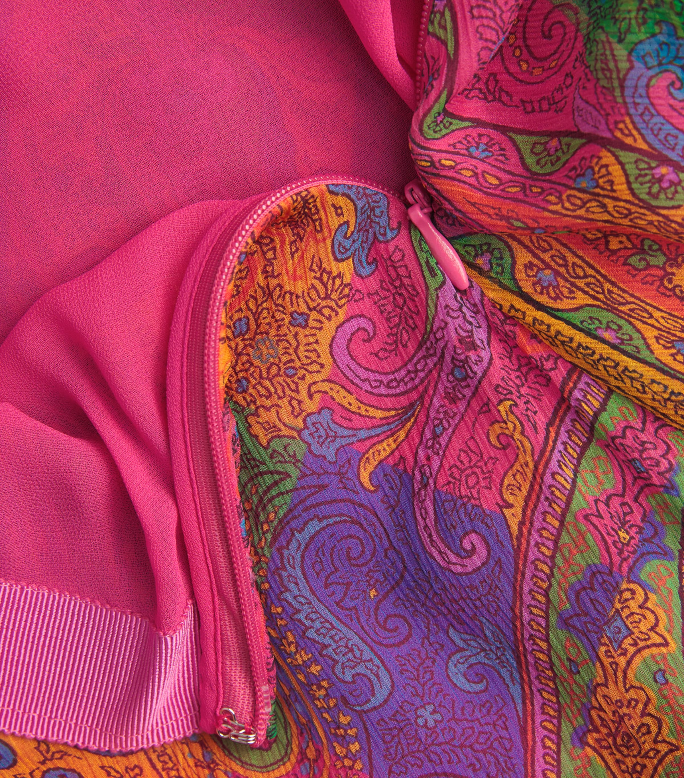 Silk Geometric Paisley-Motif Midi Skirt X0854 Image 5