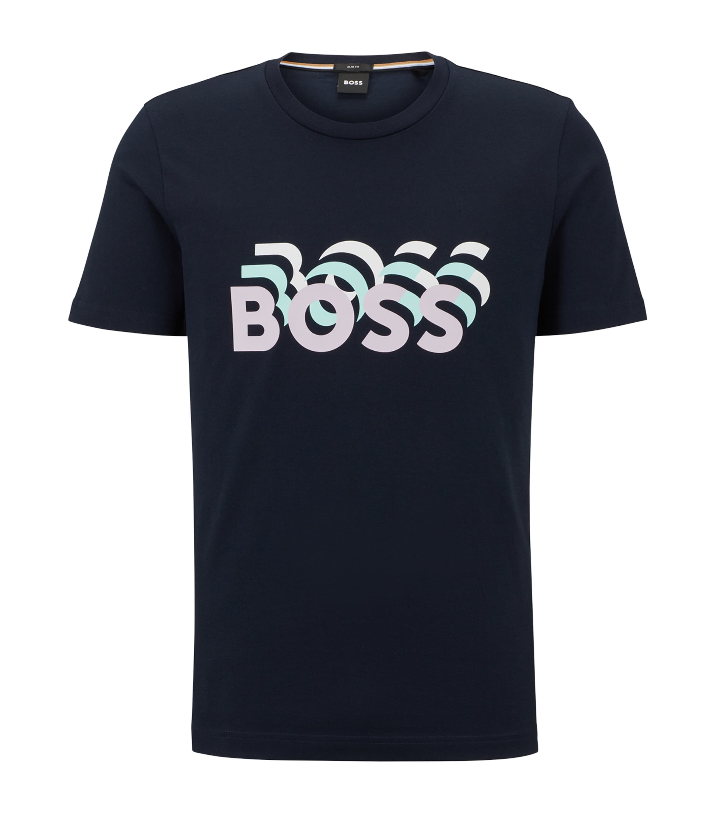 Shop Hugo Boss Logo T-shirt In Blue