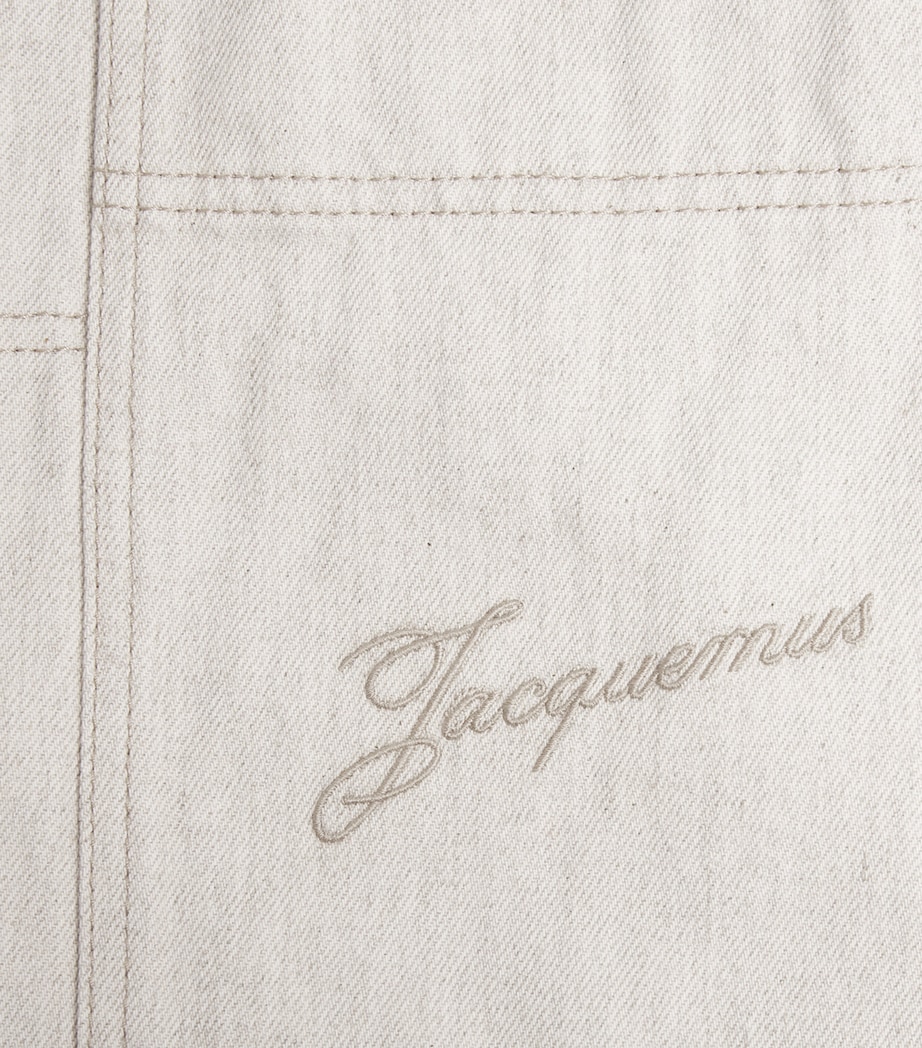 Cargo-Pocket Wide-Leg Jeans 130-LIGHT BEIGE Image 5