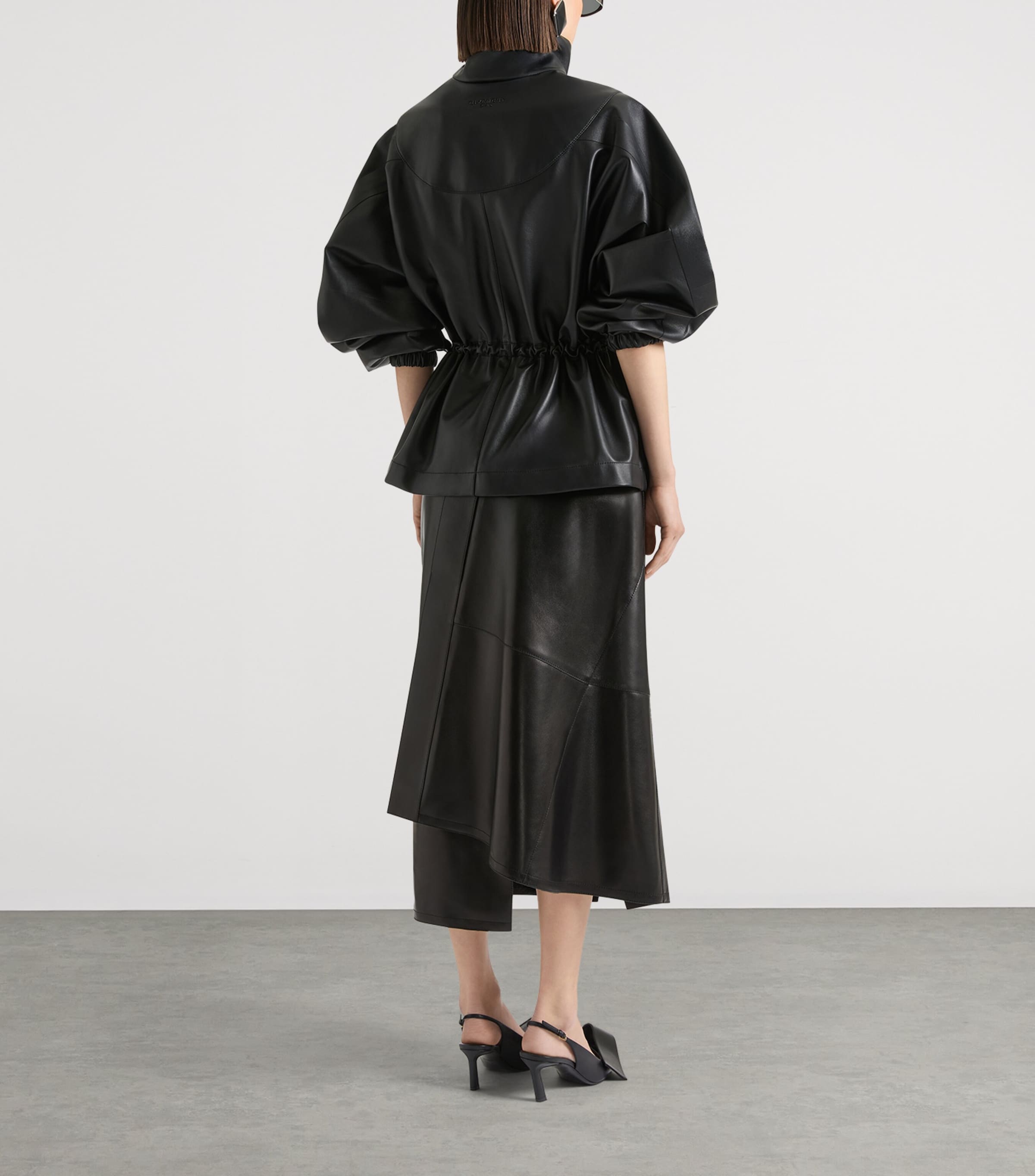 Givenchy Womens Gathered Leather Jacket Image 3