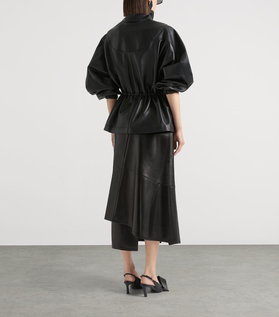 Givenchy Womens Gathered Leather Jacket Image 3