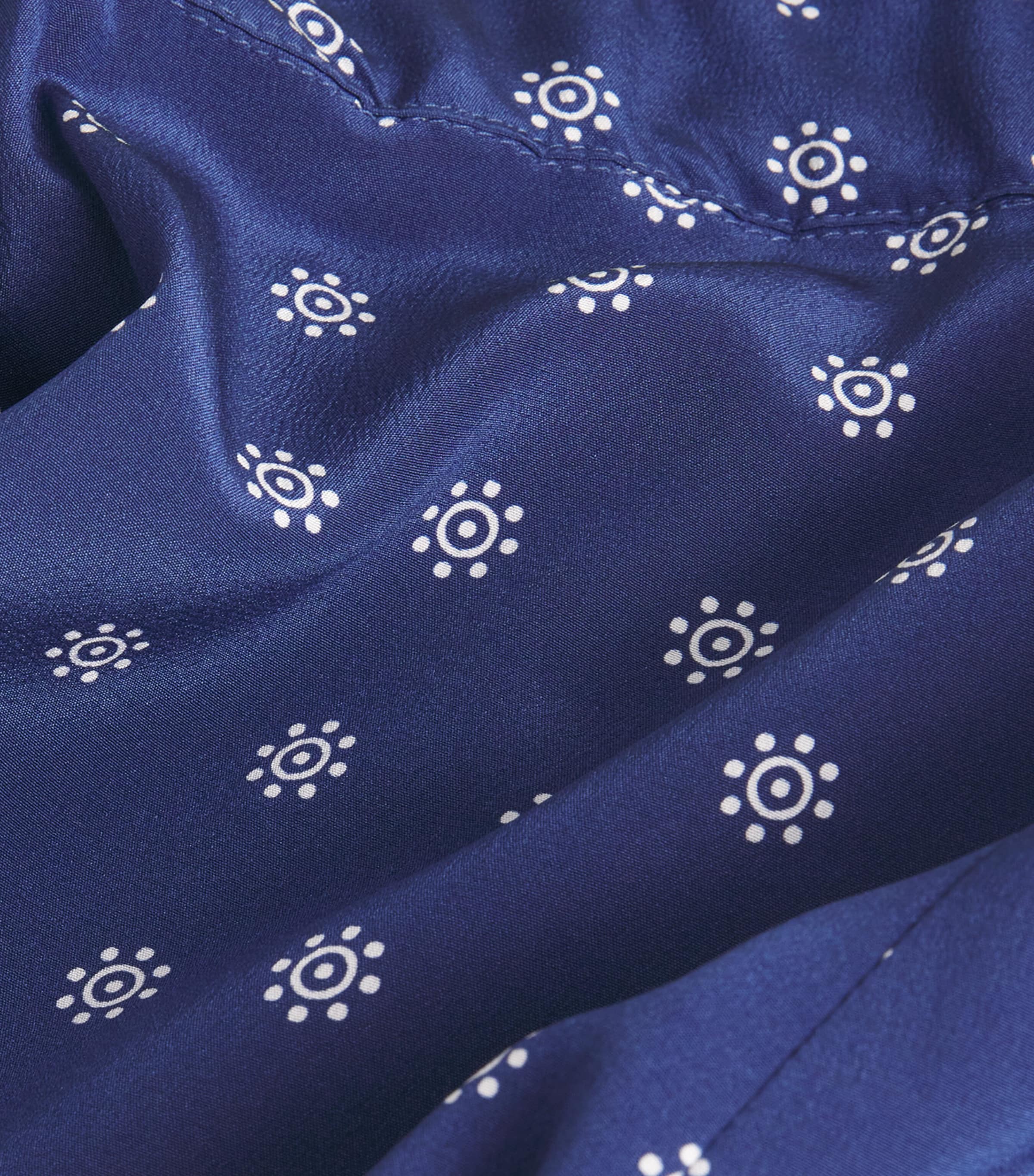 Silk Floral Wide-Leg Trousers NAVY Image 5