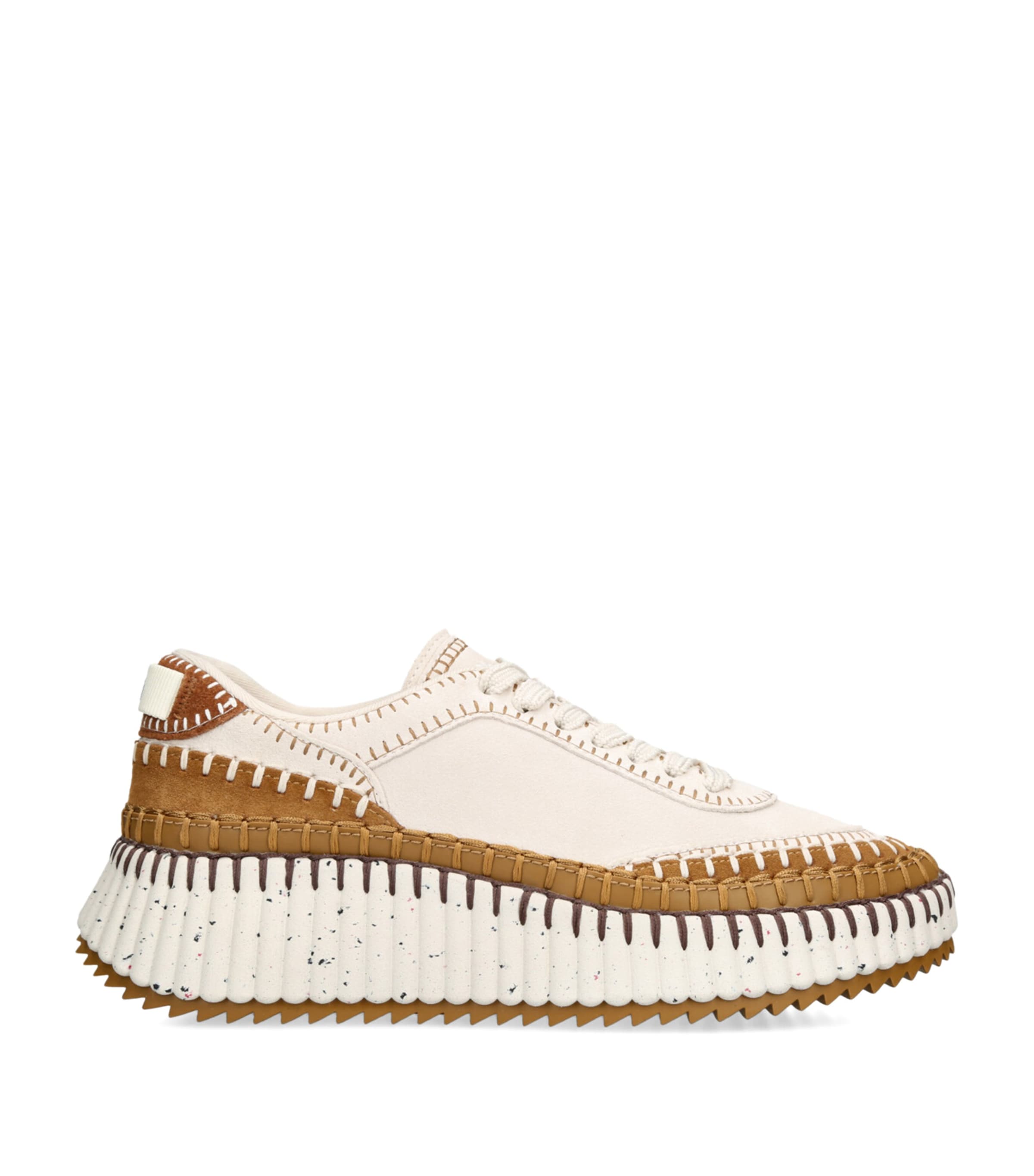 Chloé Chloe Nama Panelled Suede Sneakers In Brown
