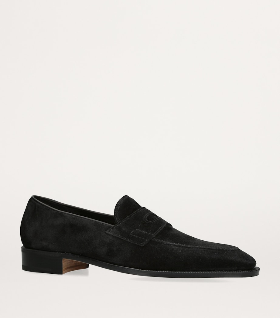 Suede James Unlined Loafers BLACK Image 3