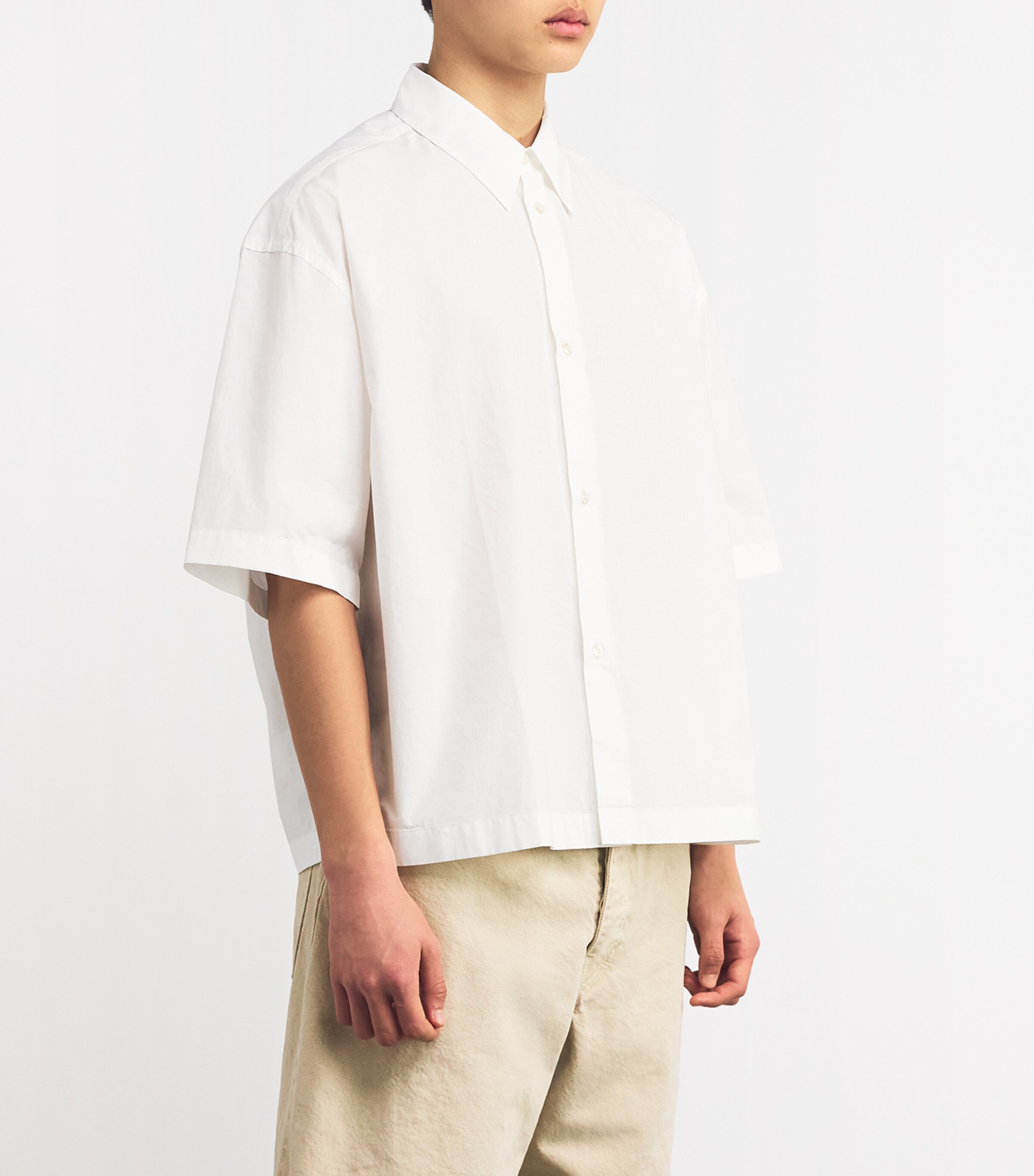 Studio Nicholson Mens Organic Cotton Sorono Oversized Shirt Optic White Image 3