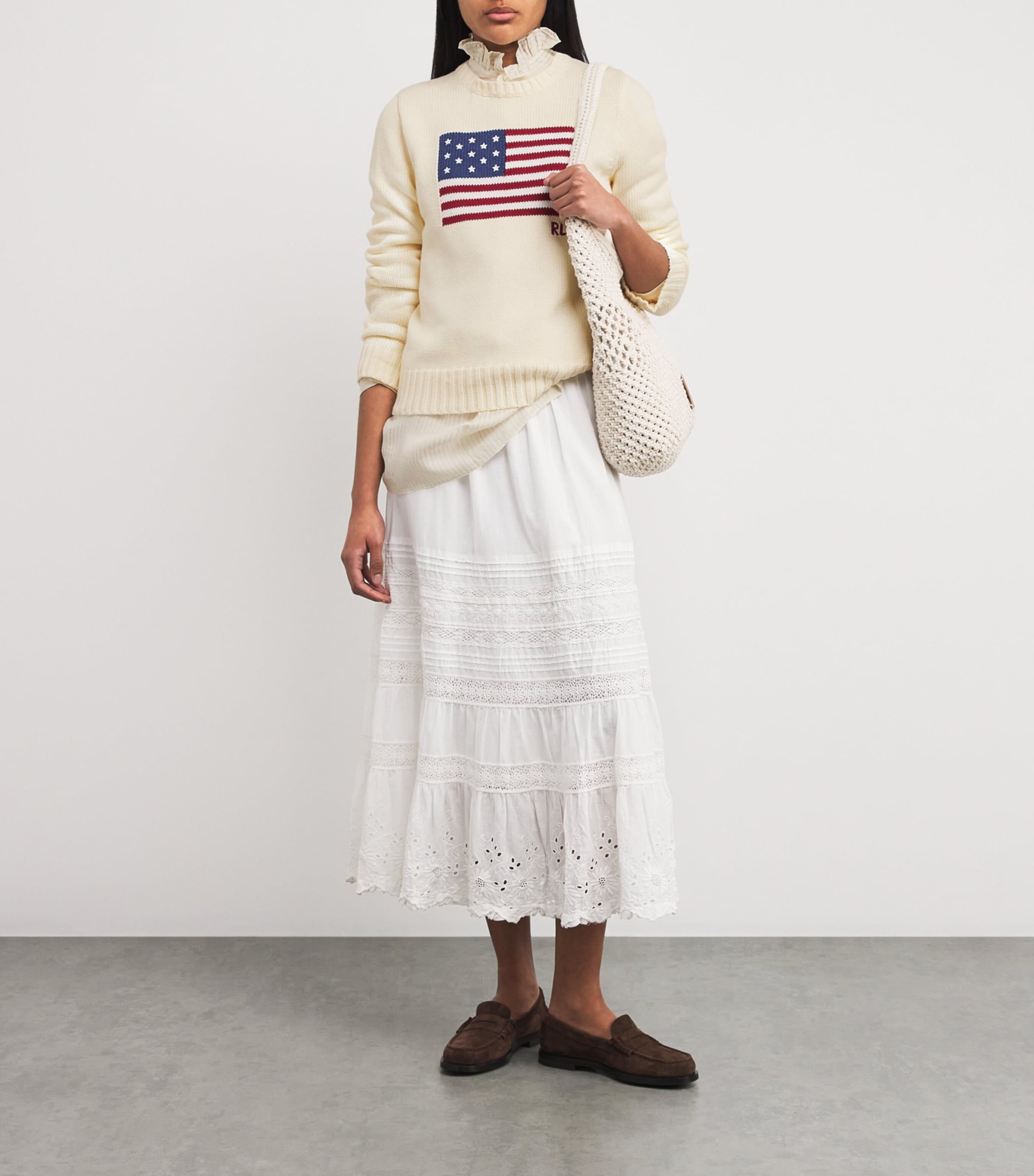 Cotton American Flag Sweater NATURAL Image 2