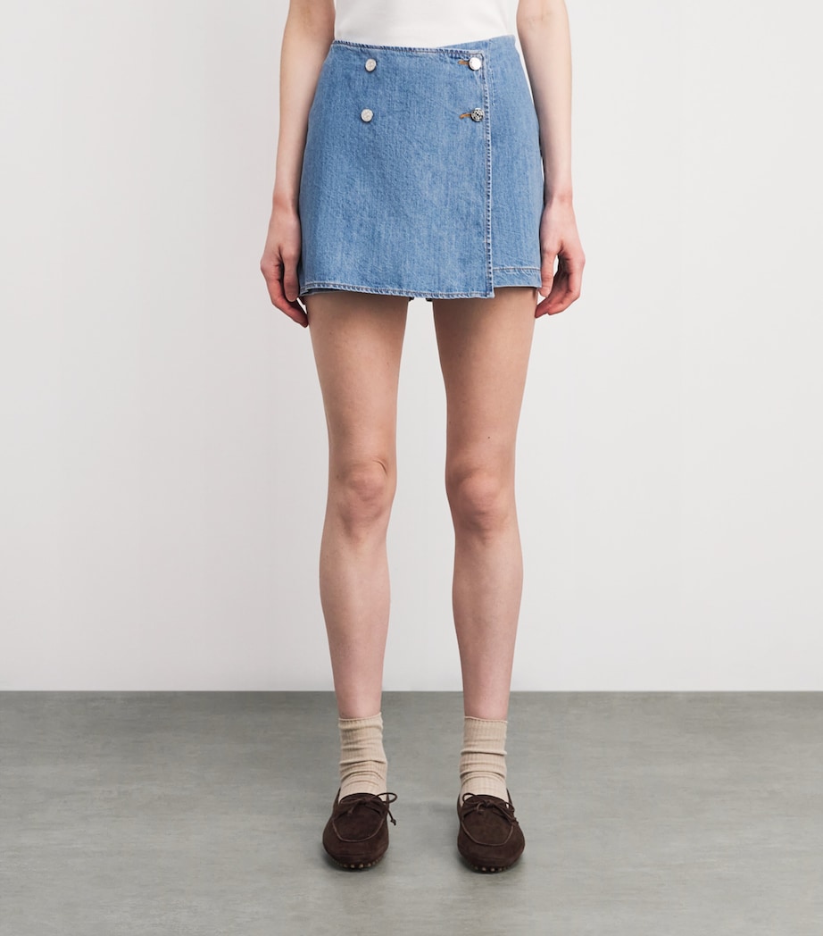 Denim Mini Skort LIGHT BLUE DENIM Image 3