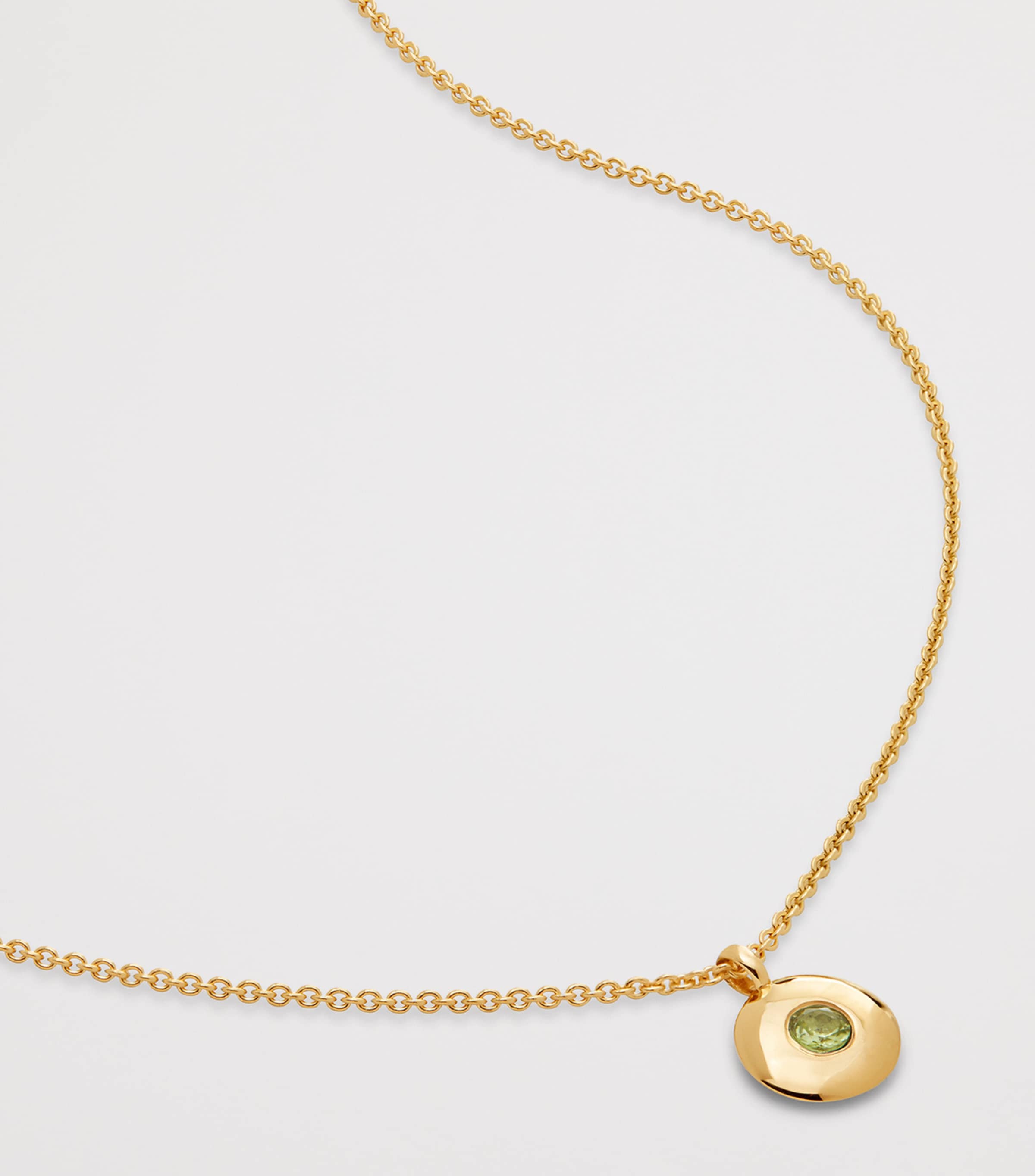 Monica Vinader Gold Vermeil and Peridot August Birthstone Necklace Gold Vermeil Image 4