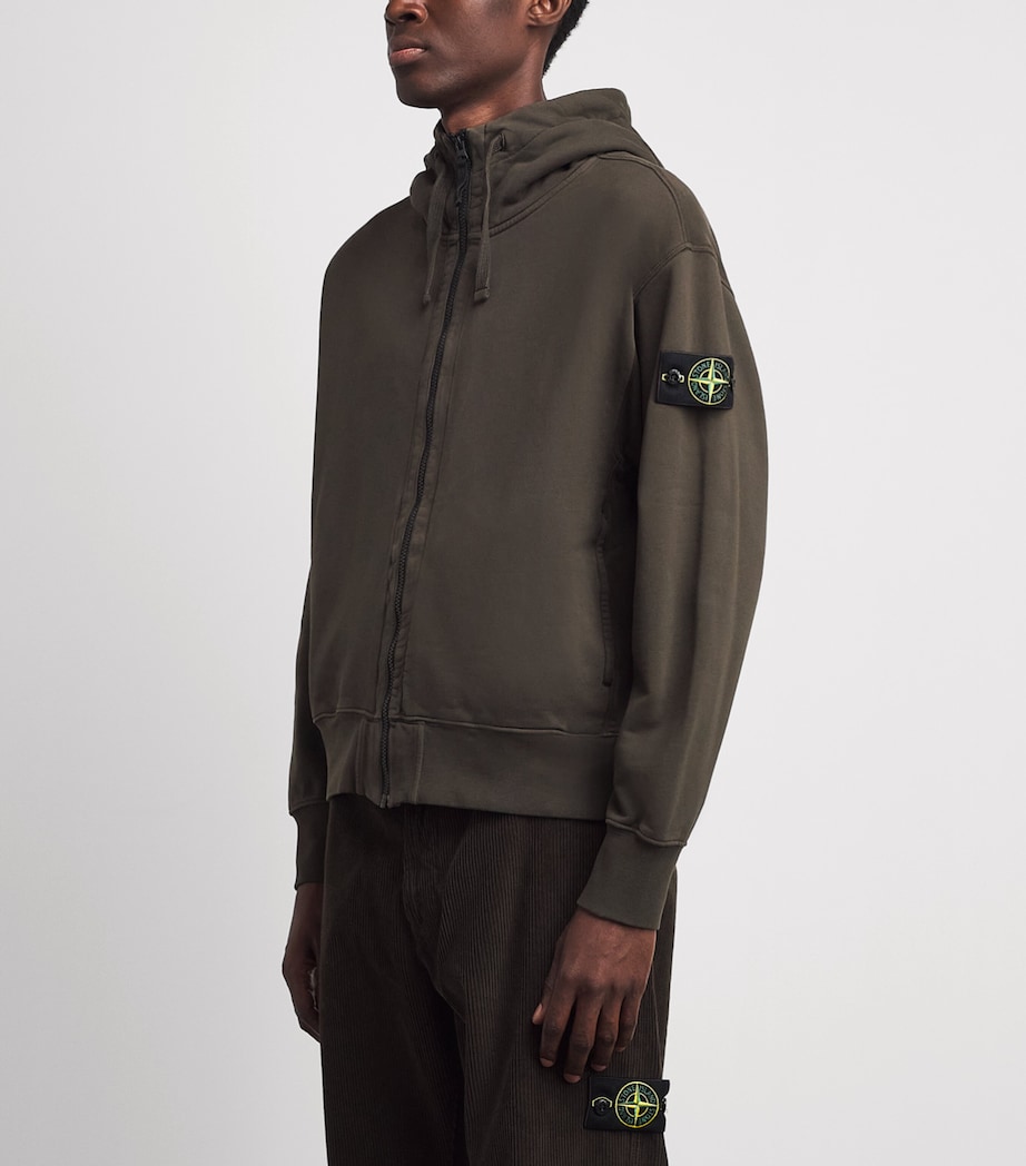 Stone Island Mens Cotton Compass Patch Hoodie Image 4