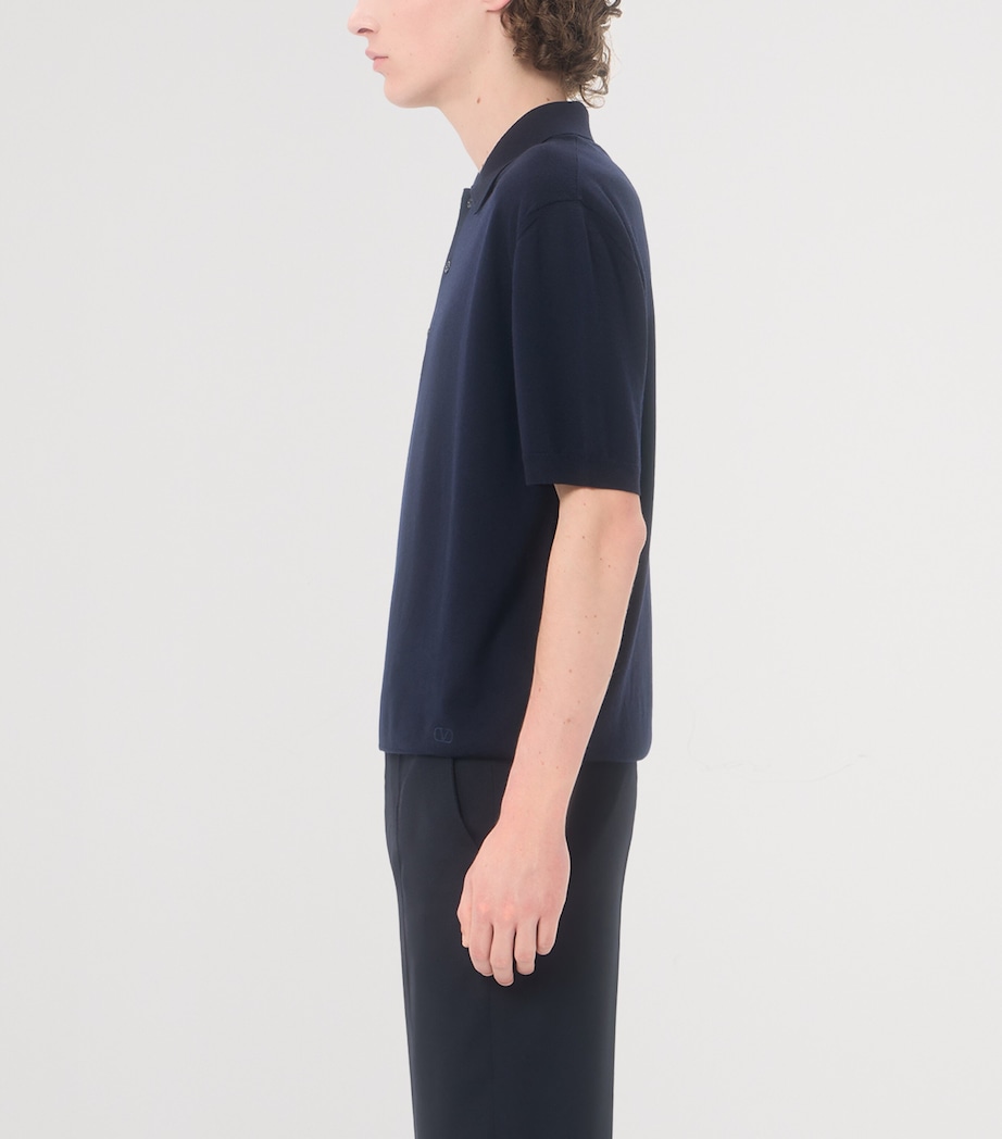 Valentino Mens Virgin Wool VLogo Signature Polo Shirt Image 4