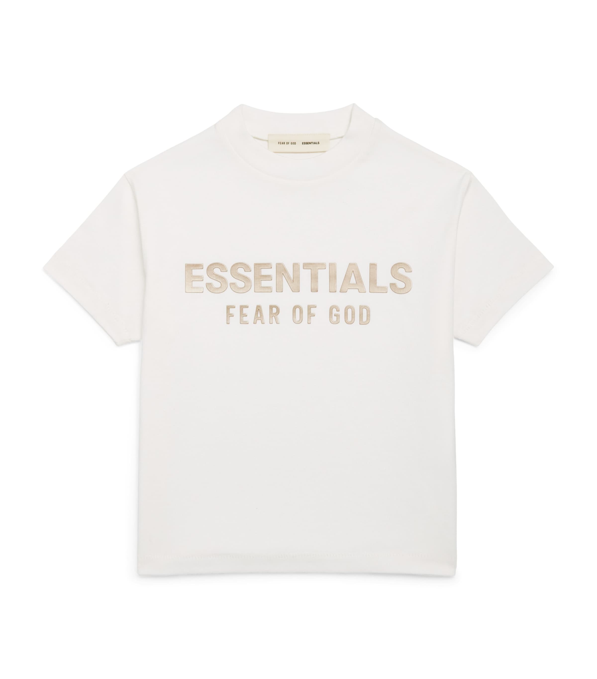 FEAR OF GOD ESSENTIALS KIDS Cotton Logo T-Shirt (2-7 Years) Cloud White Image 1