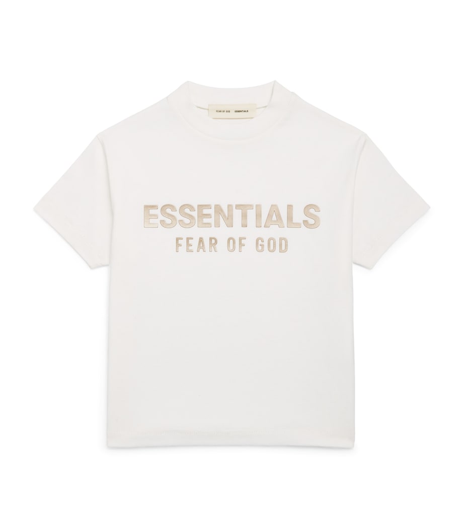 FEAR OF GOD ESSENTIALS KIDS Cotton Logo T-Shirt (2-7 Years) Cloud White Image 1