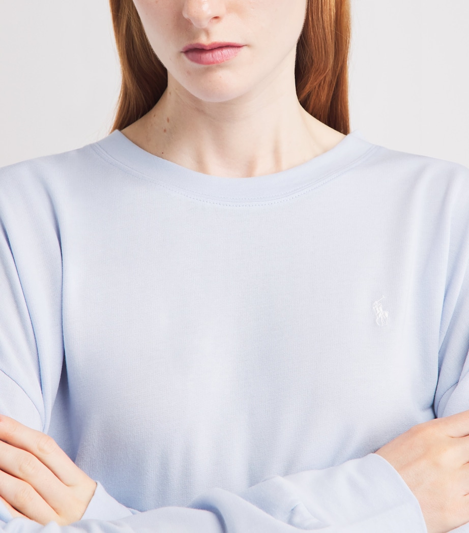 Polo Ralph Lauren Womens Terry Long Pyjama Set Xenon Blue Image 3