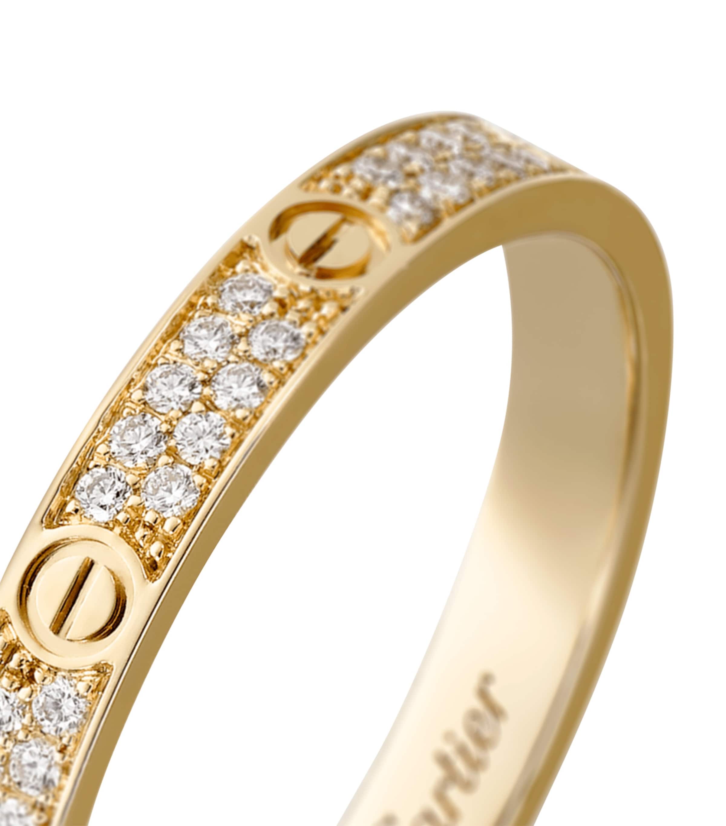 Small Yellow Gold and Diamond LOVE Ring YELLOW GOLD Image 7