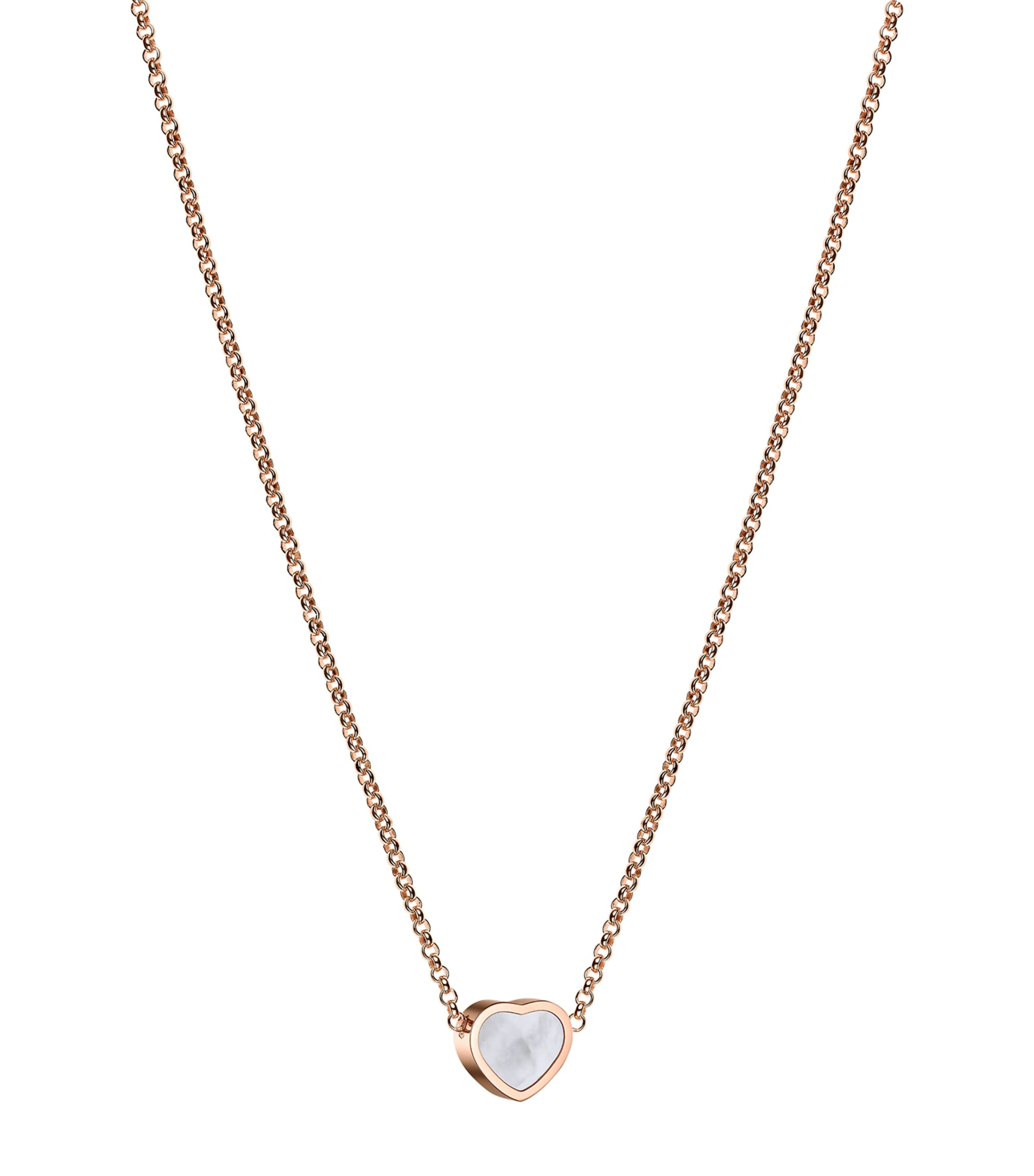 Rose Gold and Mother-of-Pearl My Happy Hearts Pendant Necklace 18K ROSE GOLD Image 2