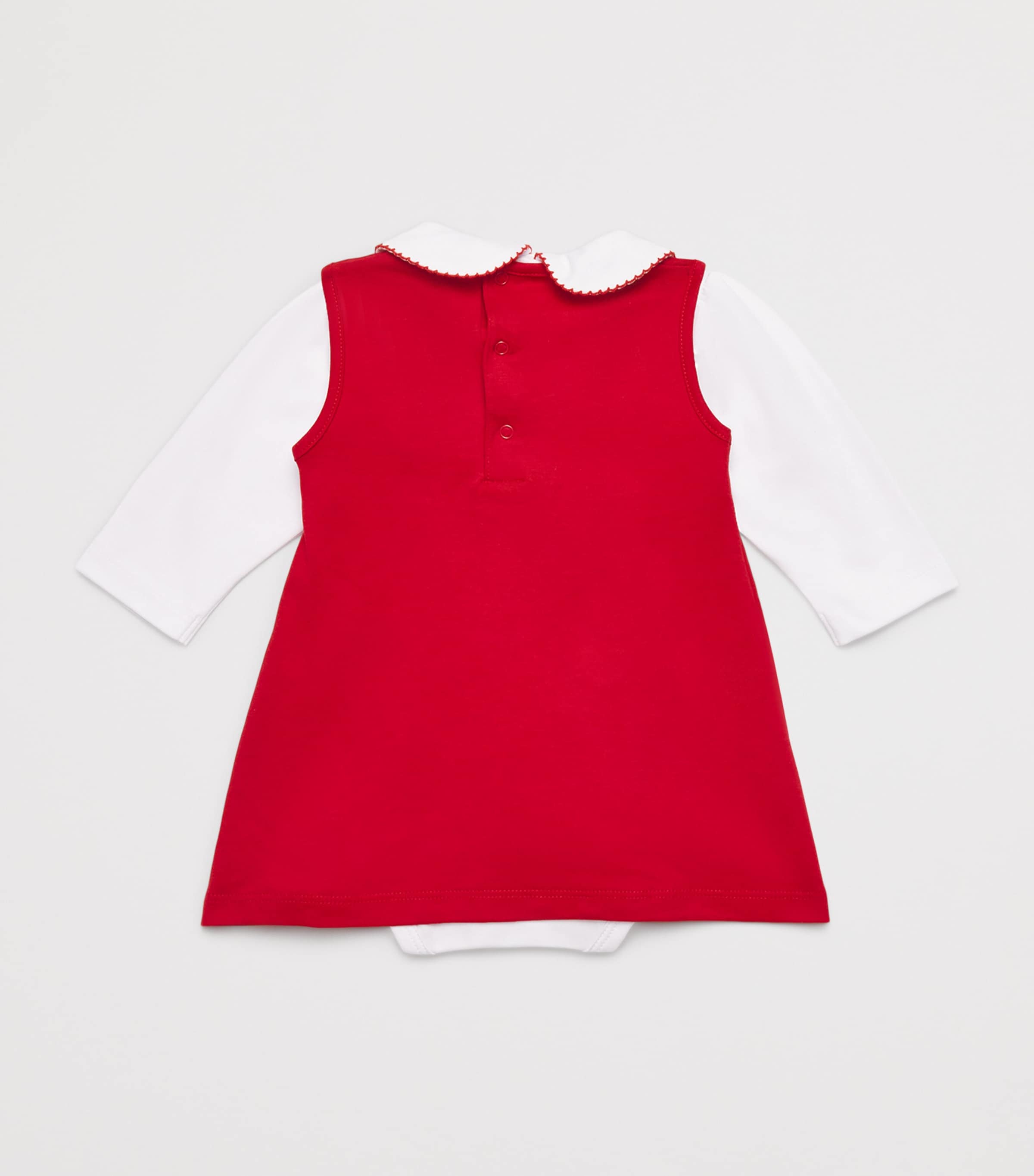 Hand-Smocked Holiday Medley Dress and Bodysuit (Newborn-18 Months) K647RED/WHITE Image 2