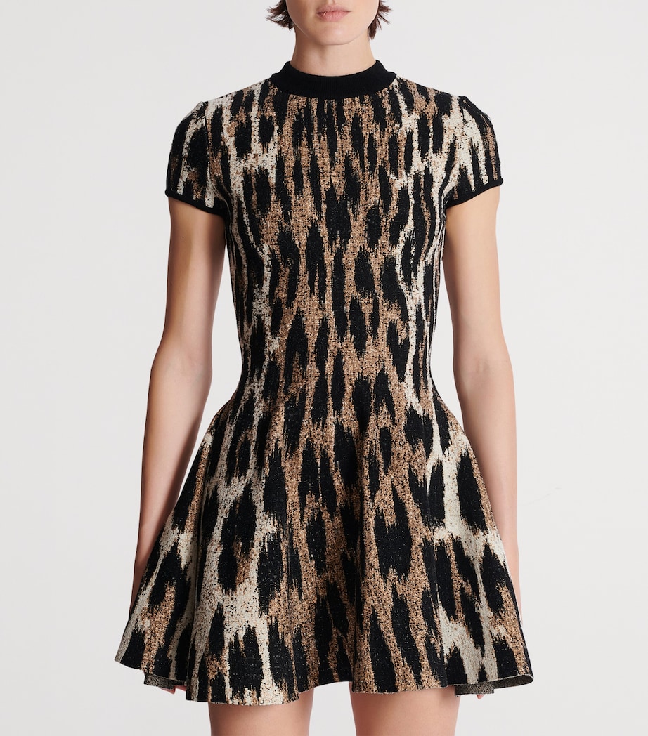 Leopard Print Mini Dress WHI MARRON/NATUREL Image 5
