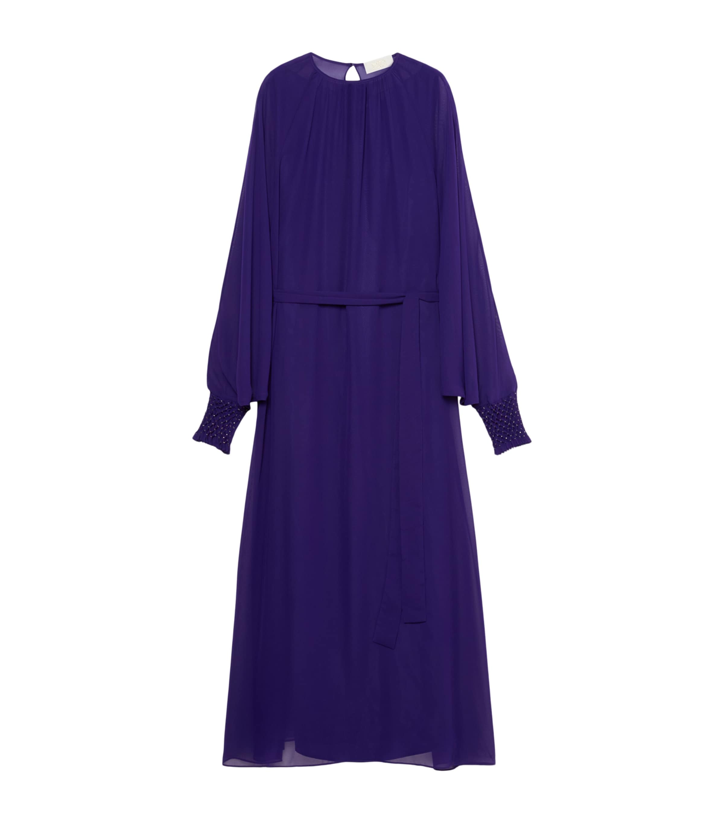 Marina Rinaldi Gauze Maxi Dress And Cardigan In Purple