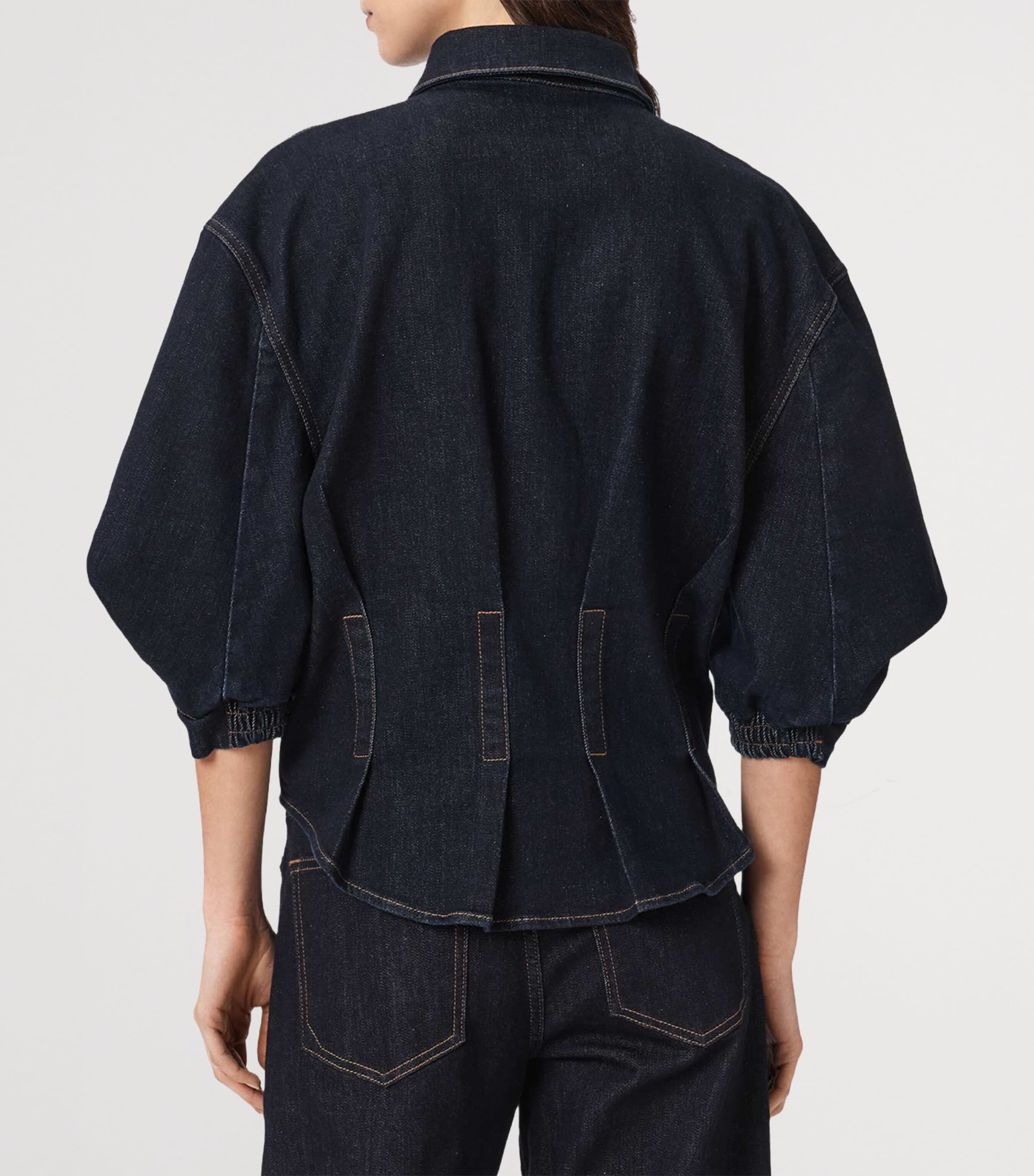 AllSaints Denim Puff-Sleeve Nancy Shirt — photo 4