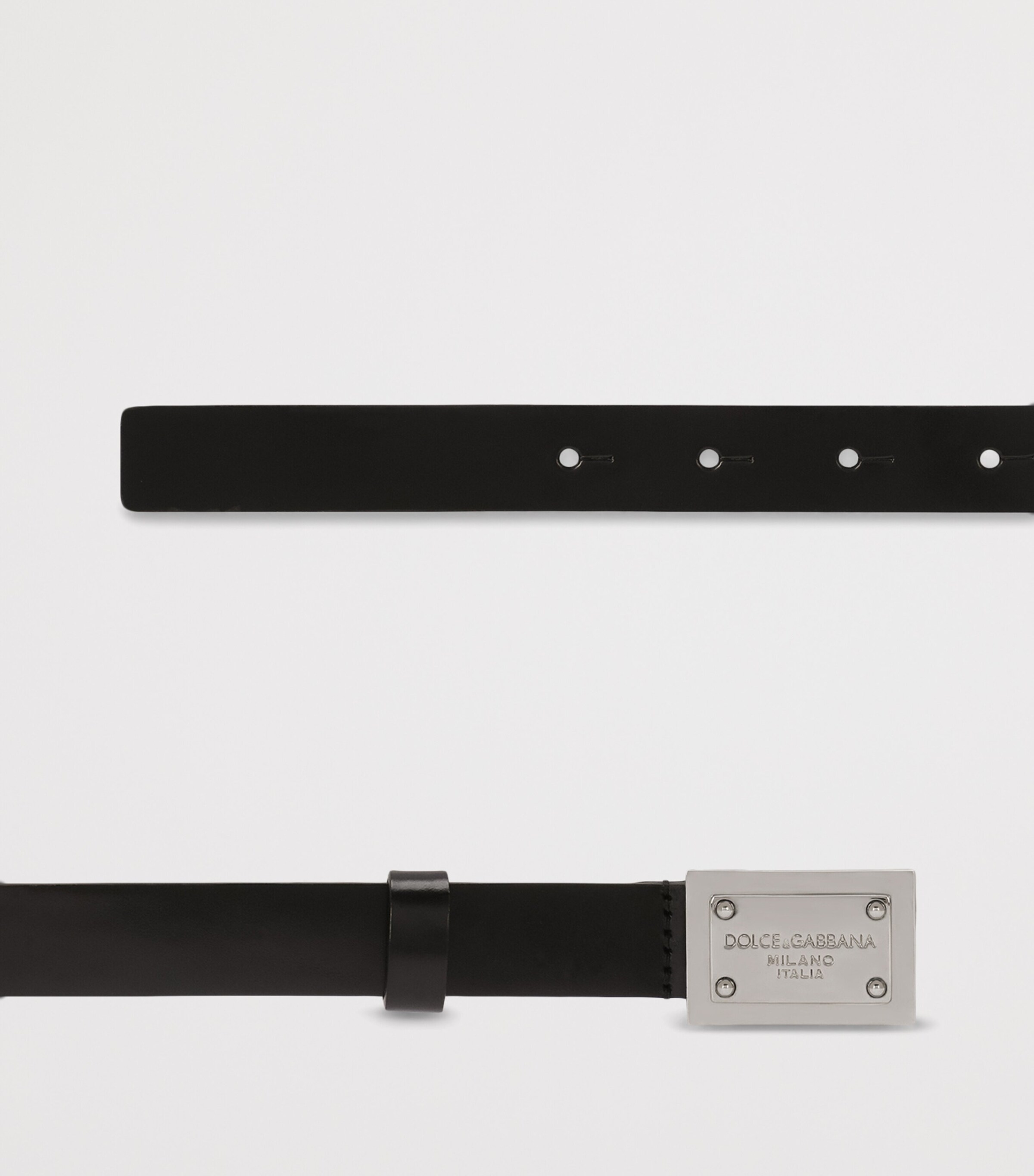 Dolce&Gabbana Kids Calfskin Belt Black Image 2