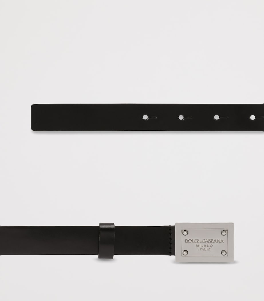Dolce&Gabbana Kids Calfskin Belt Black Image 2