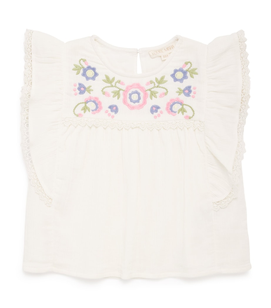 Louise Misha Cotton Malya Blouse (5-10 Years) Off White Image 1