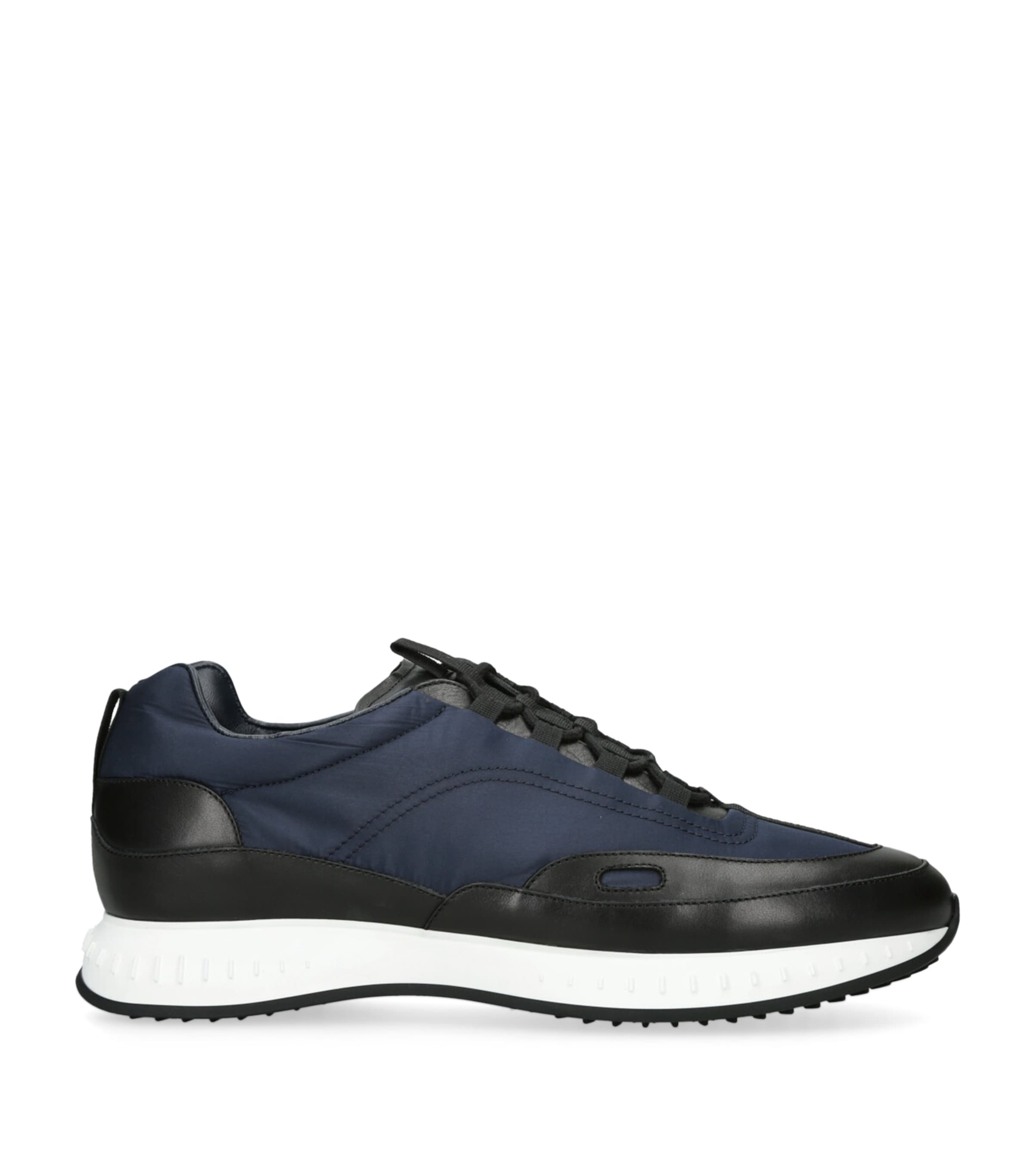 John Lobb Leather-trimmed Slip-on Sneakers In Blue