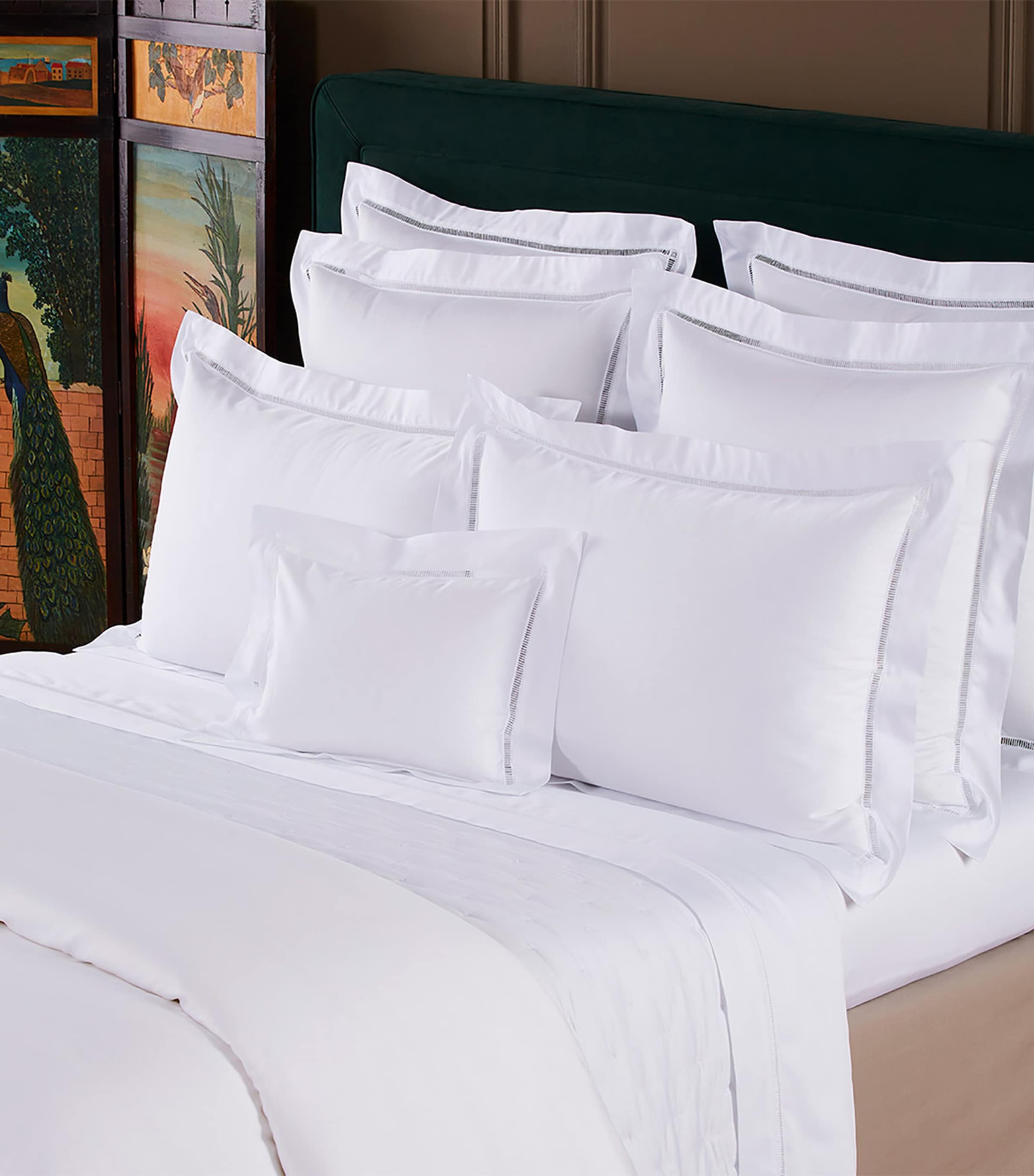 Yves Delorme Organic Cotton Colisée Blanc Super King Flat Sheet In White