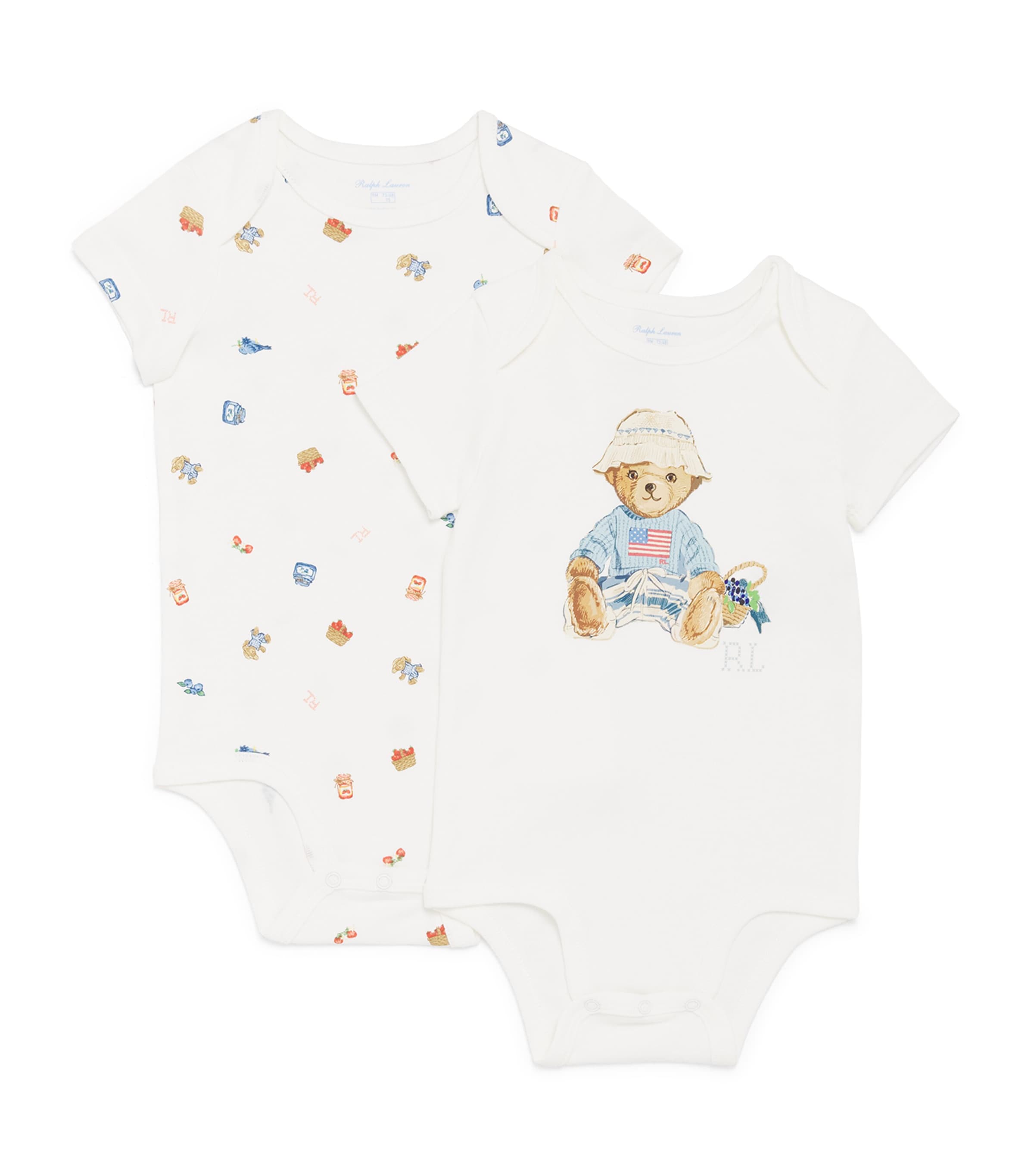 Set of 2 Cotton Bodysuits (0-9 Months) MULTI Image 1