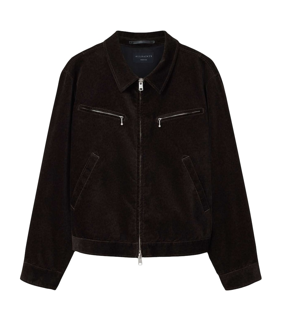AllSaints Mens Suede Korey Jacket Traverse Brown Image 1