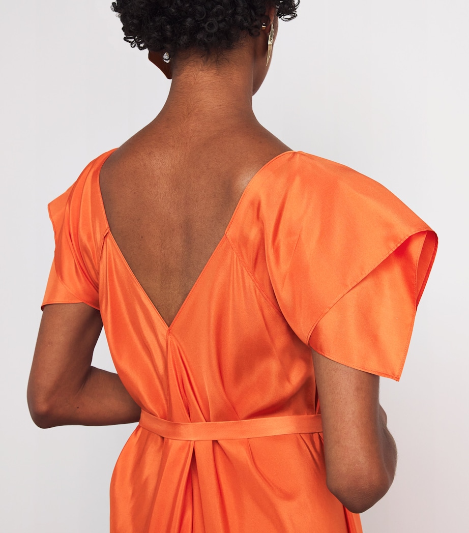 joseph orange dress JOSEPH A-line V-neck Dress | Orange