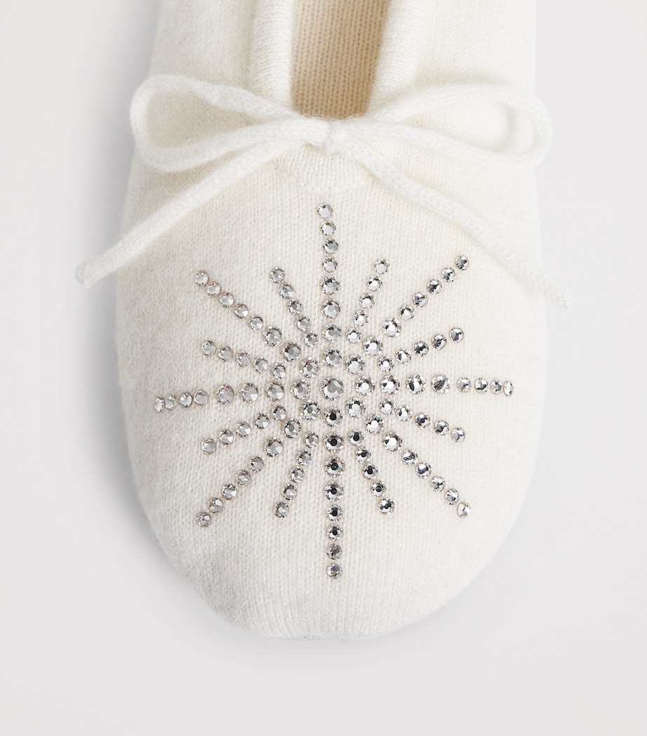 Cashmere Embellished Dolly Slippers WINTER WHITE/SI Image 5