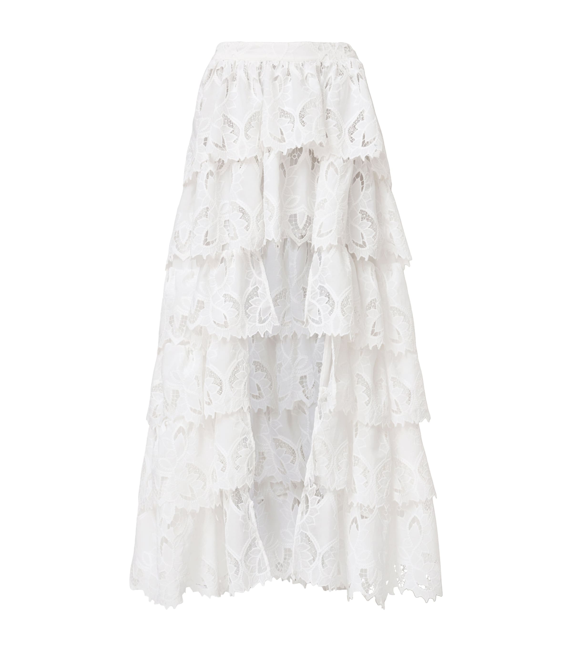 Shop Allsaints Cavarly Tiered Maxi Skirt In White