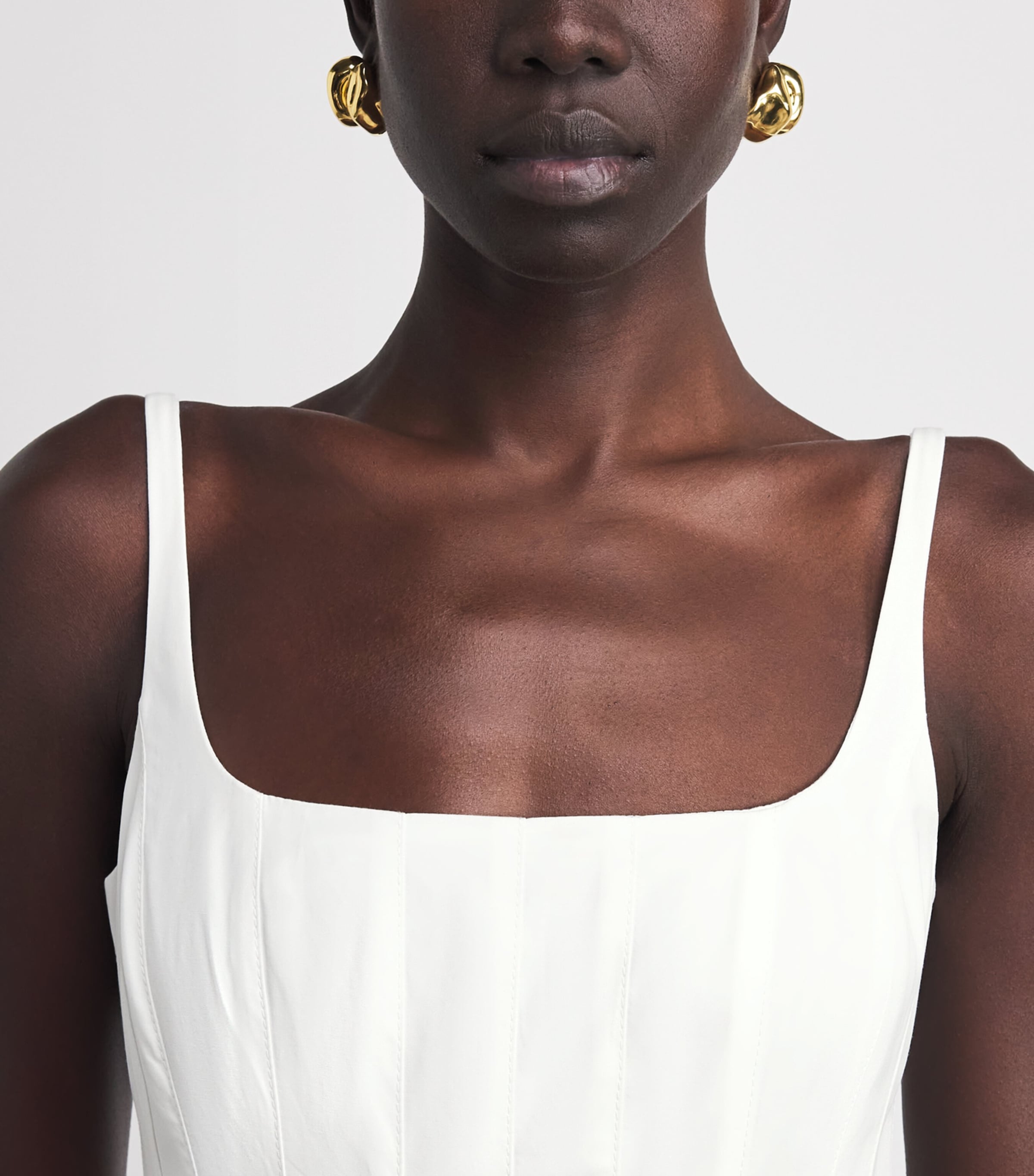 Jacquemus Womens Cotton Agave Midi Dress White Image 5