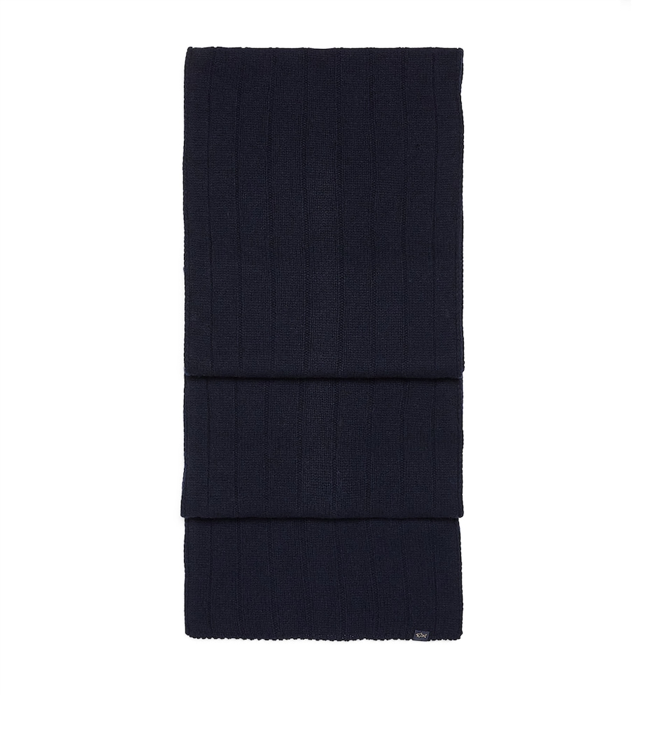 Paul & Shark Ribbed Scarf Blue Image 1
